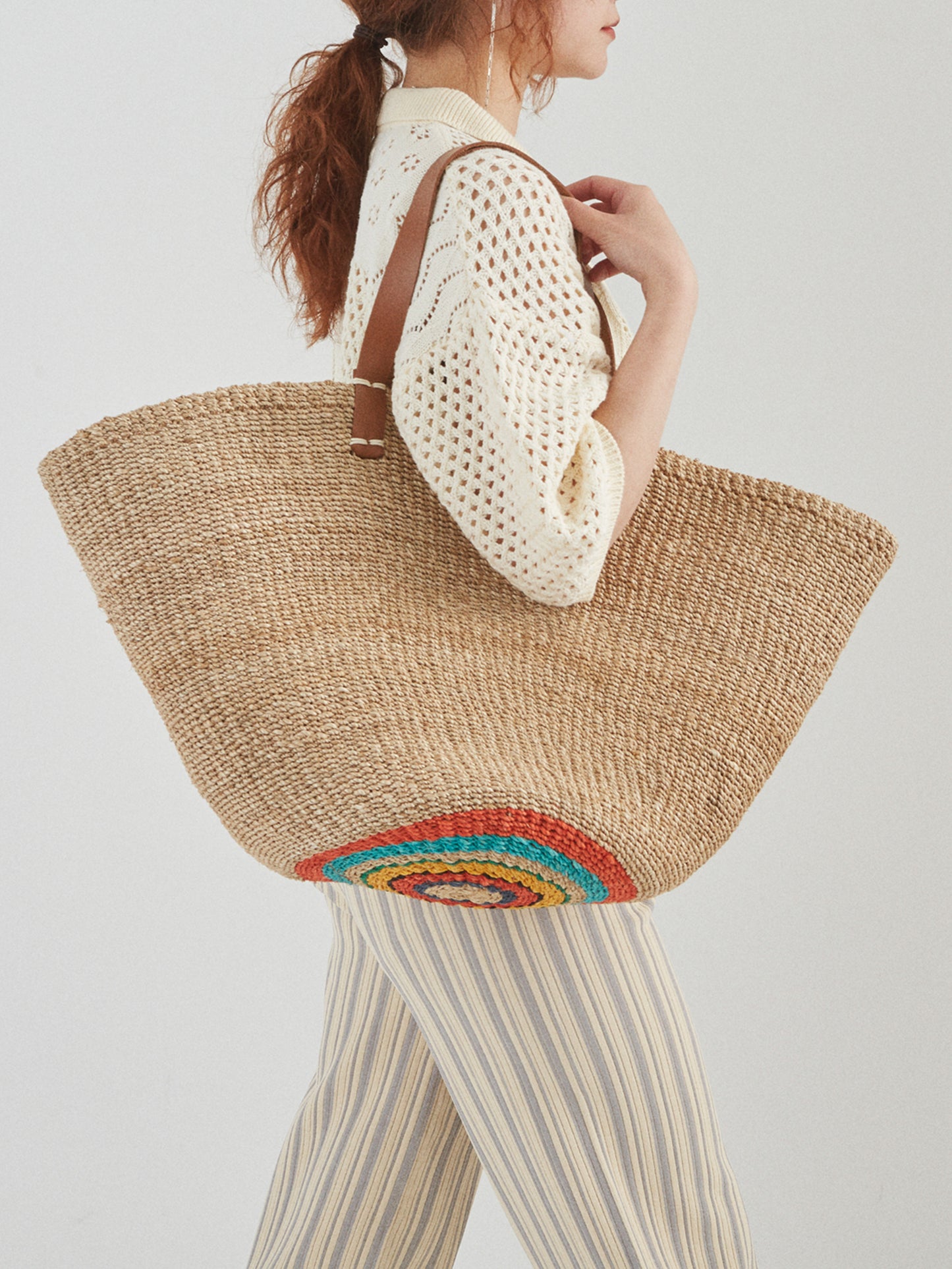 NOMADS TOTE LARGE × HAVE FUN AM-BG0201 Natural