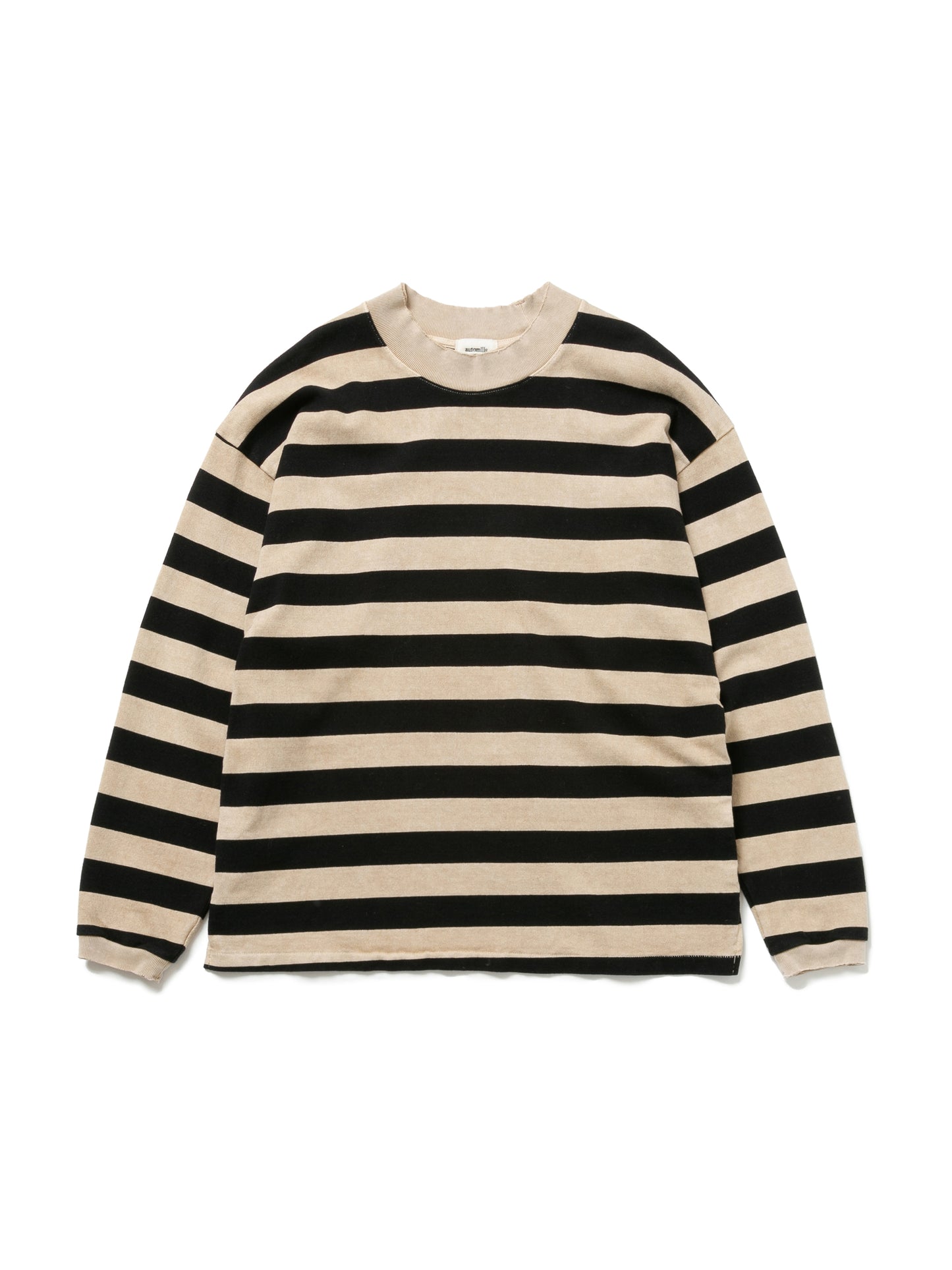 BAGGY L/S TEE COTTON BORDER JERSEY AM-C0104 Beige