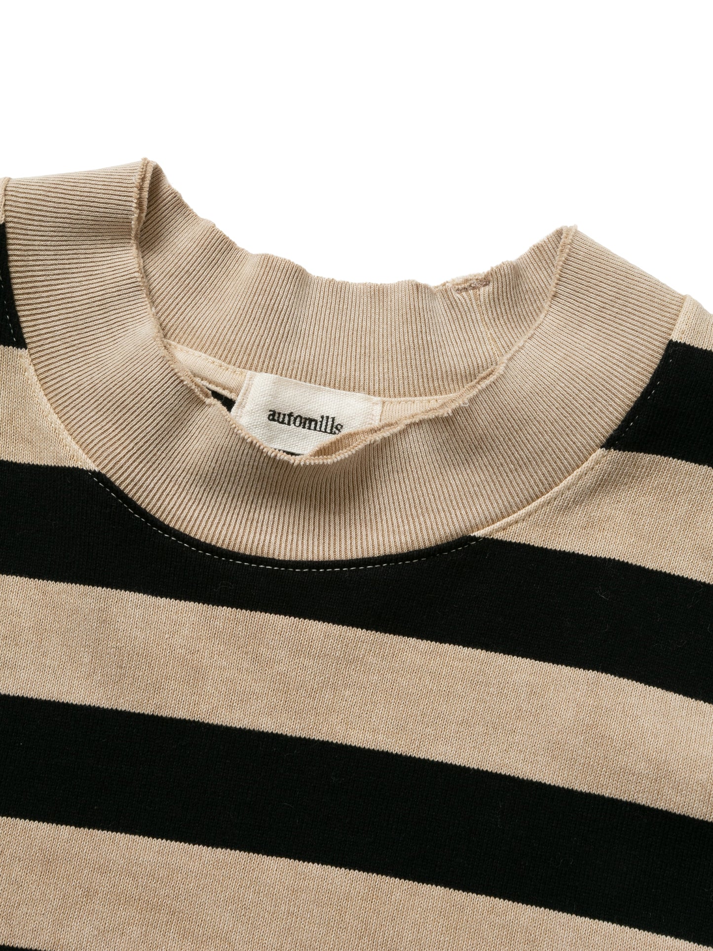 BAGGY L/S TEE COTTON BORDER JERSEY AM-C0104 Beige