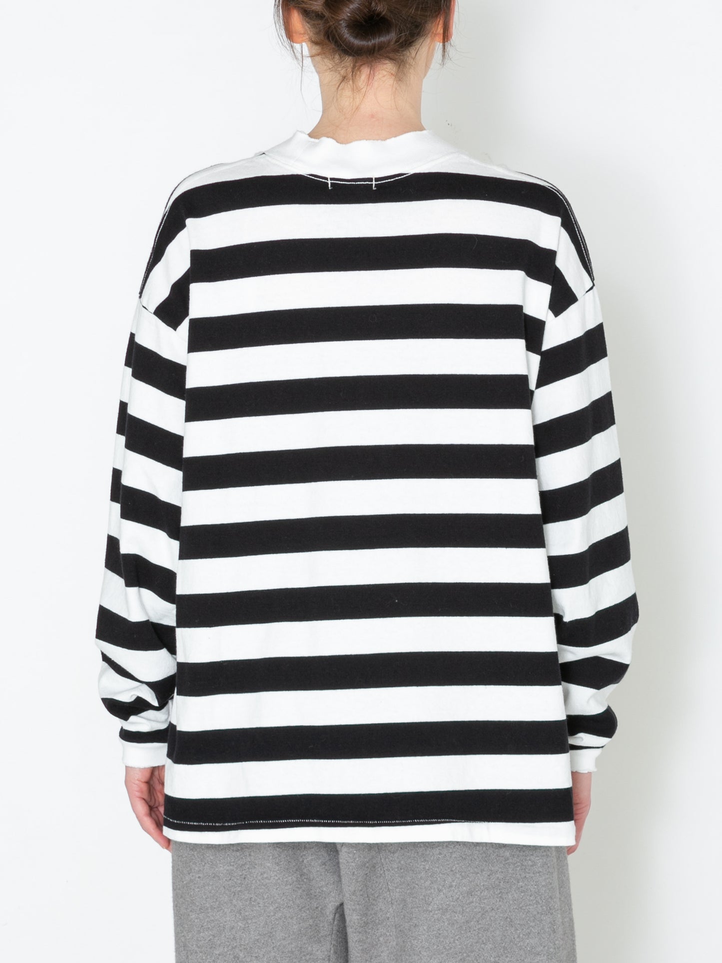 BAGGY L/S TEE COTTON BORDER JERSEY AM-C0104 O.White