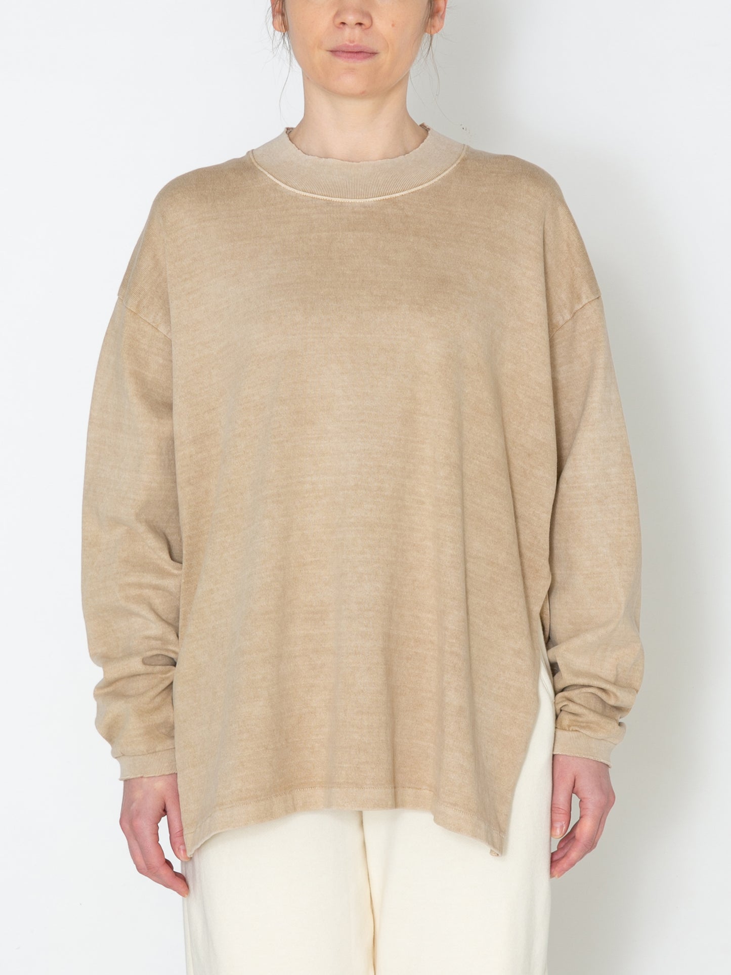 BAGGY L/S TEE COTTON JERSEY AM-C0108 Beige