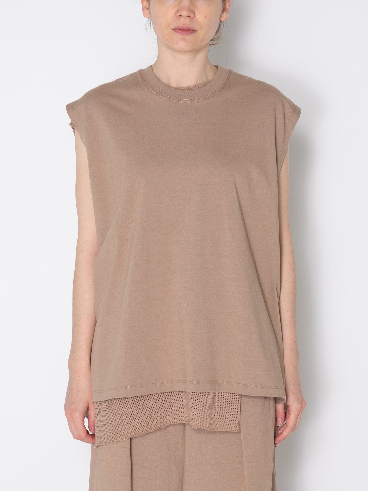 BAGGY N/S TEE ORGANIC COTTON JERSEY AM-C0005 Beige