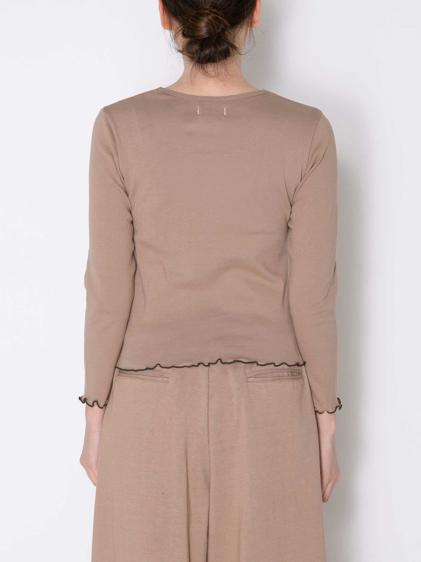 LOVER L/S TEE ORGANIC COTTON STRETCH JERSEY AM-C0010 Beige