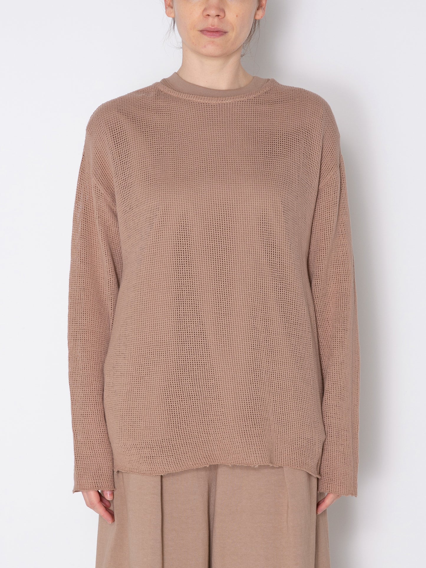 GRATEFUL L/S TEE COTTON MESH AM-C0008 Beige