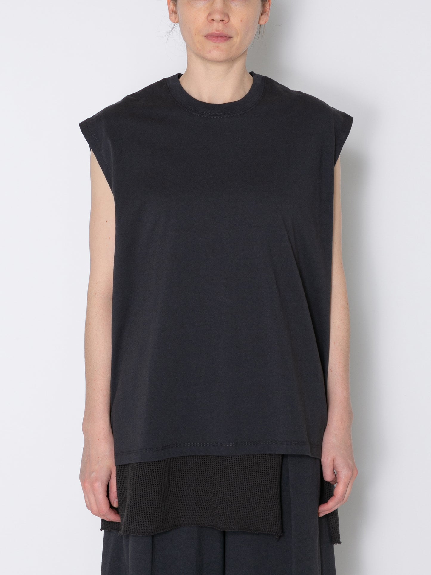 BAGGY N/S TEE ORGANIC COTTON JERSEY AM-C0005 Charcoal