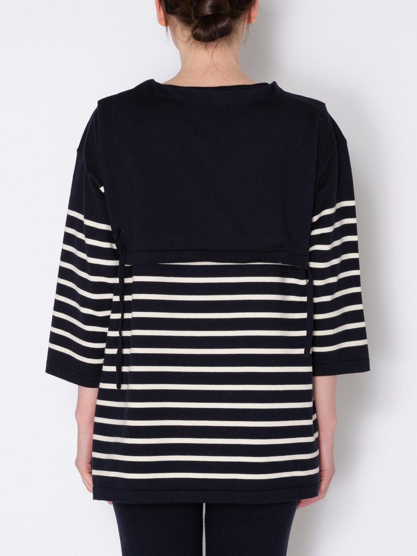 SAILOR SWEATER COMBINATION APRON C/P BORDER KNIT AM-K0003 Navy