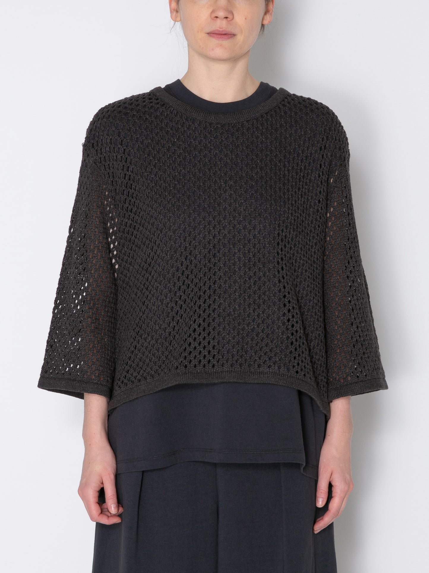 LOVER CARDIGAN C/A MESH KNIT AM-K0001 Charcoal