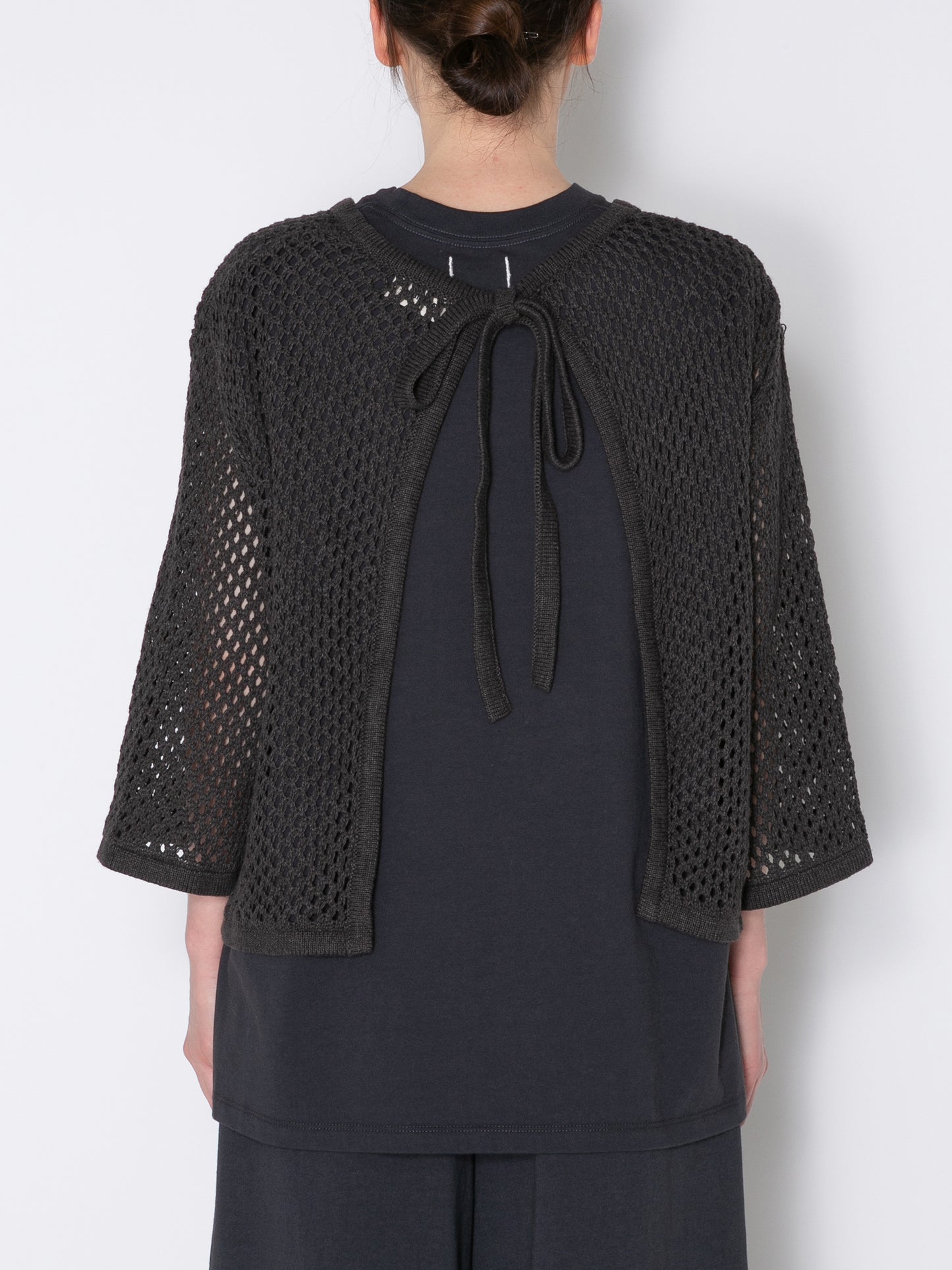 LOVER CARDIGAN C/A MESH KNIT AM-K0001 Charcoal