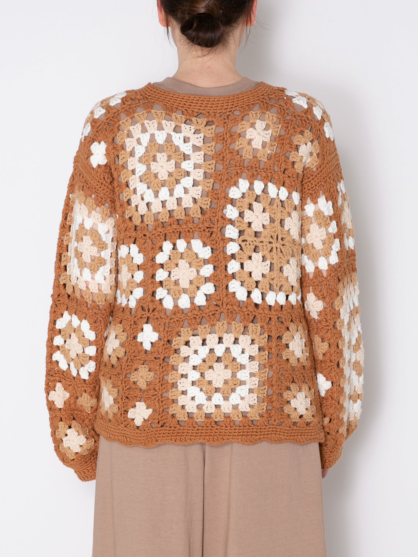 GRATEFUL SWEATER C/A HAND CROCHET AM-K0006 Beige