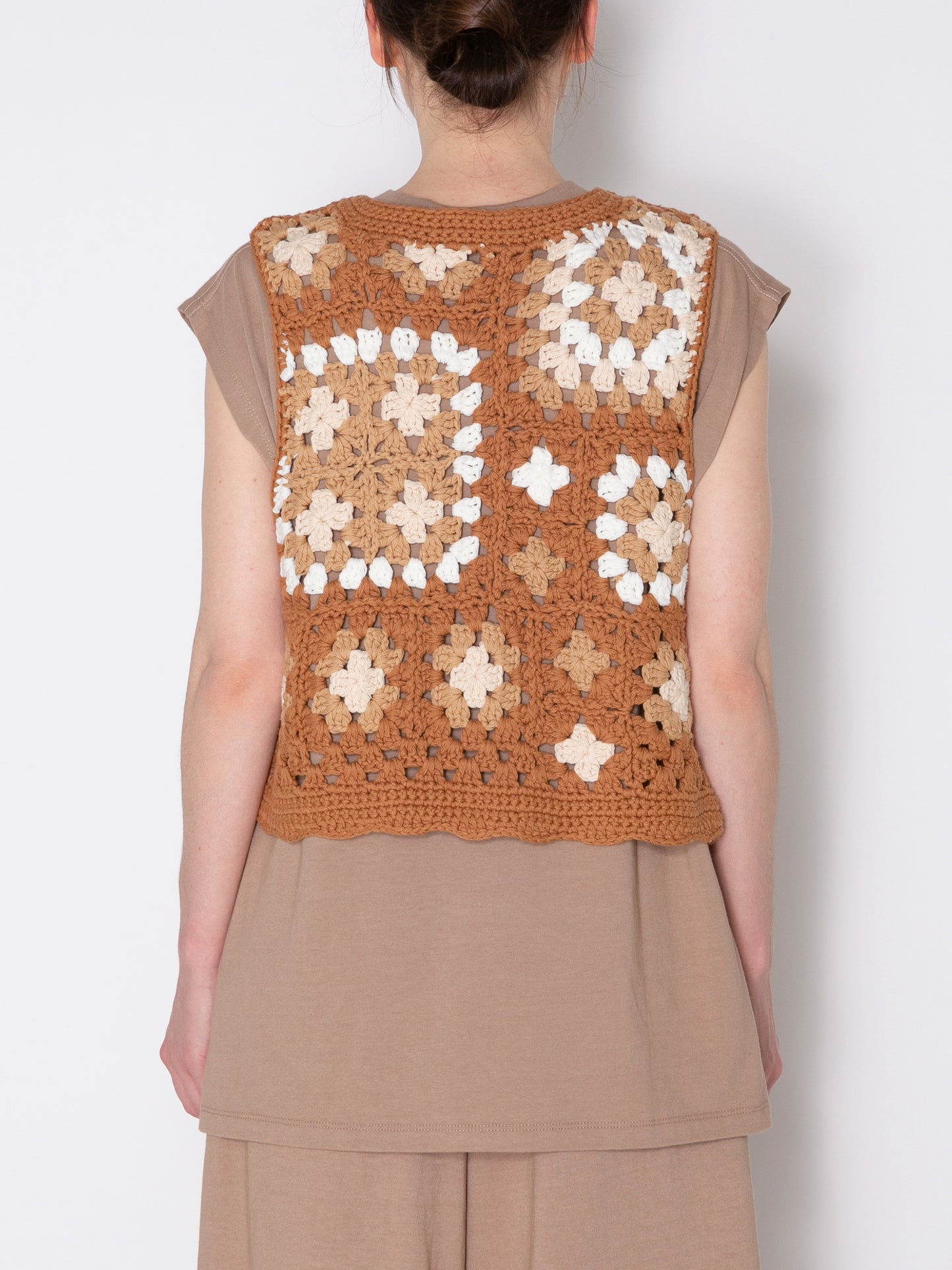 GRATEFUL VEST C/A HAND CROCHET AM-K0007 Beige