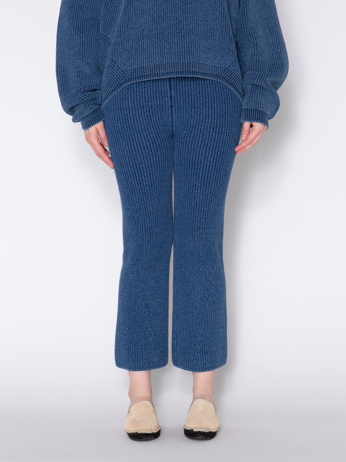 PHAT PANTS COTTON INDIGO KNIT AM-P0002 Blue