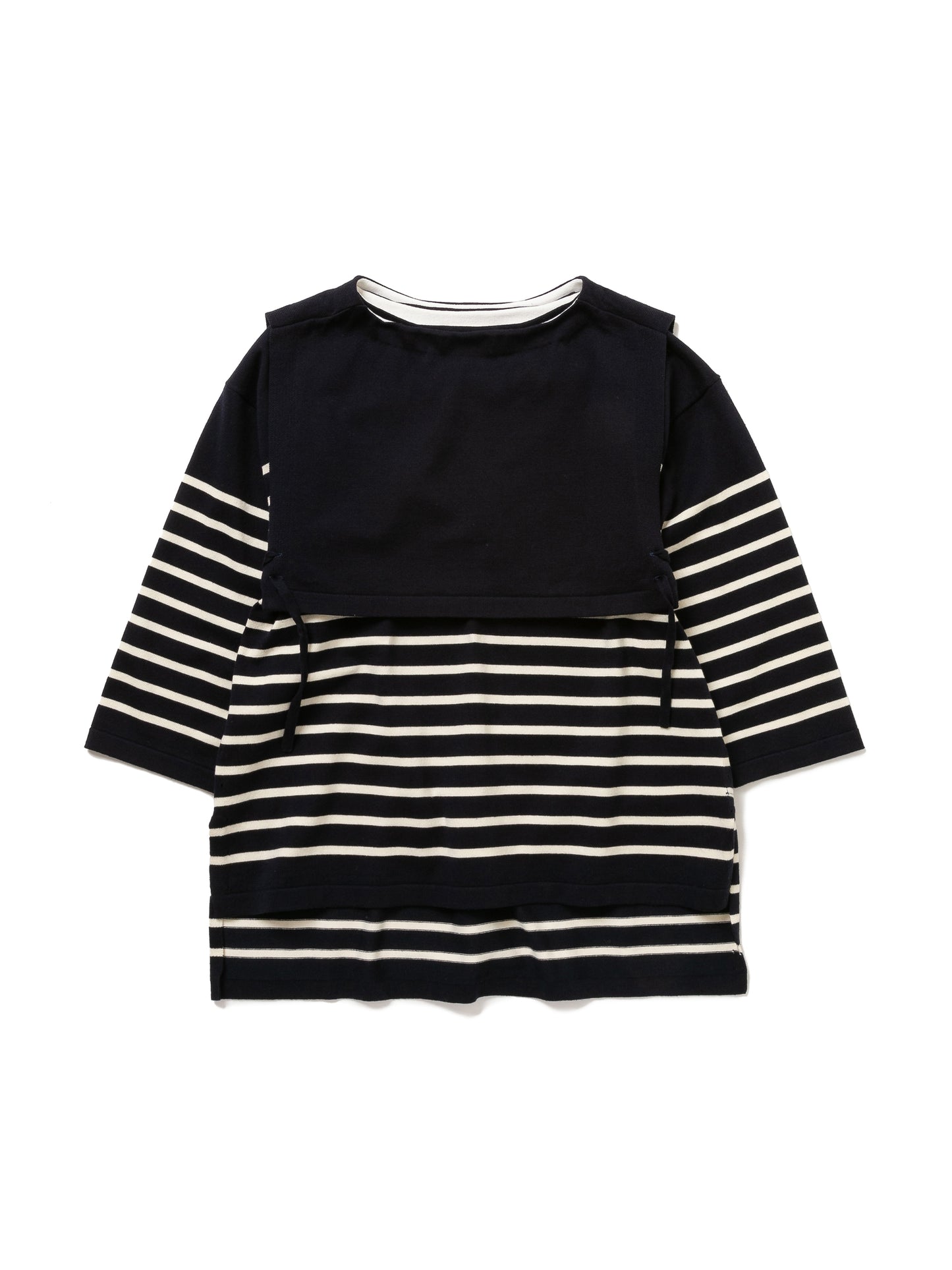 SAILOR SWEATER COMBINATION APRON C/P BORDER KNIT AM-K0003 Navy