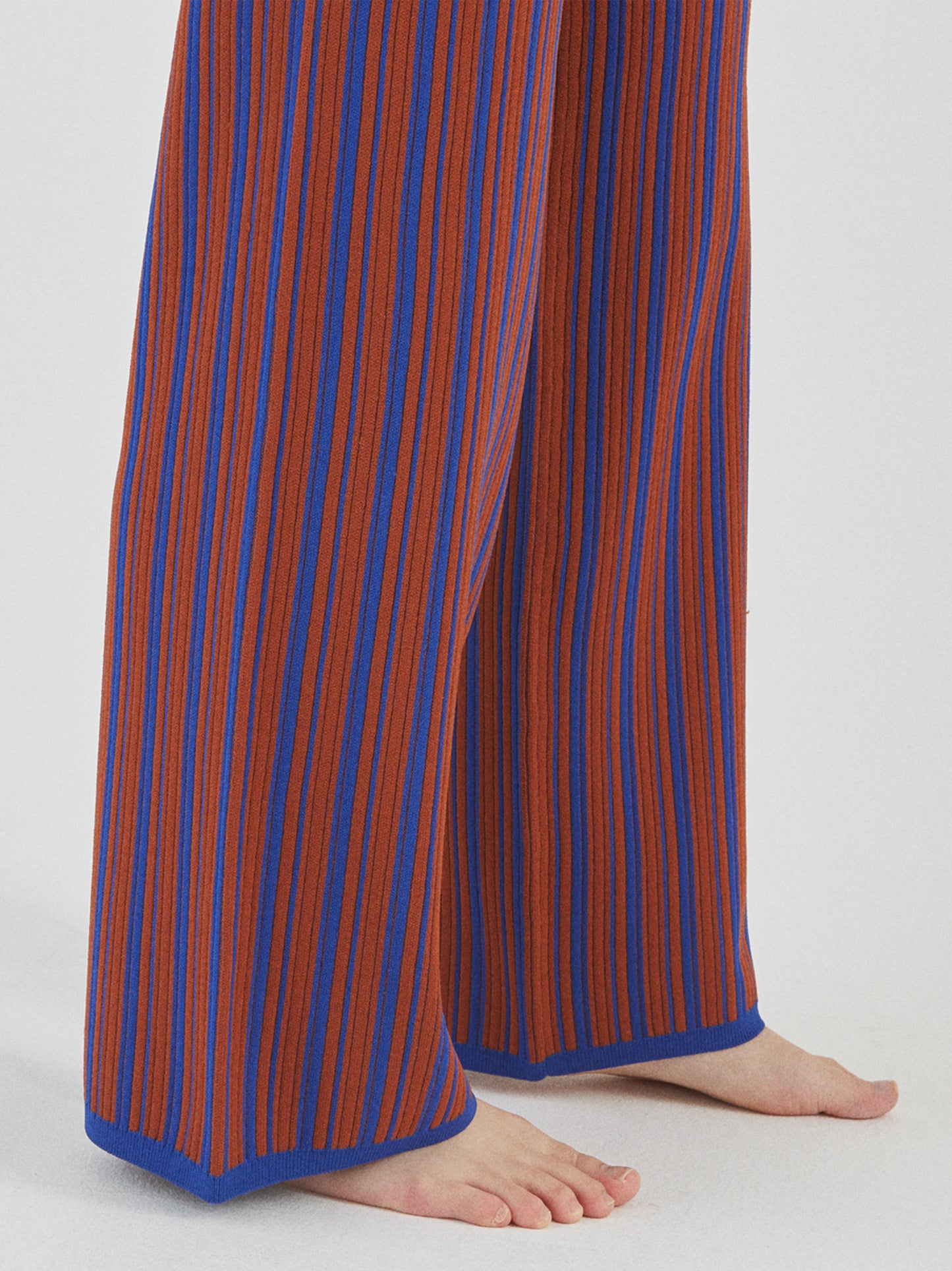 PHAT STRIPE PANTS RAYON MIX YARN AM-K0204 Brw/Blu