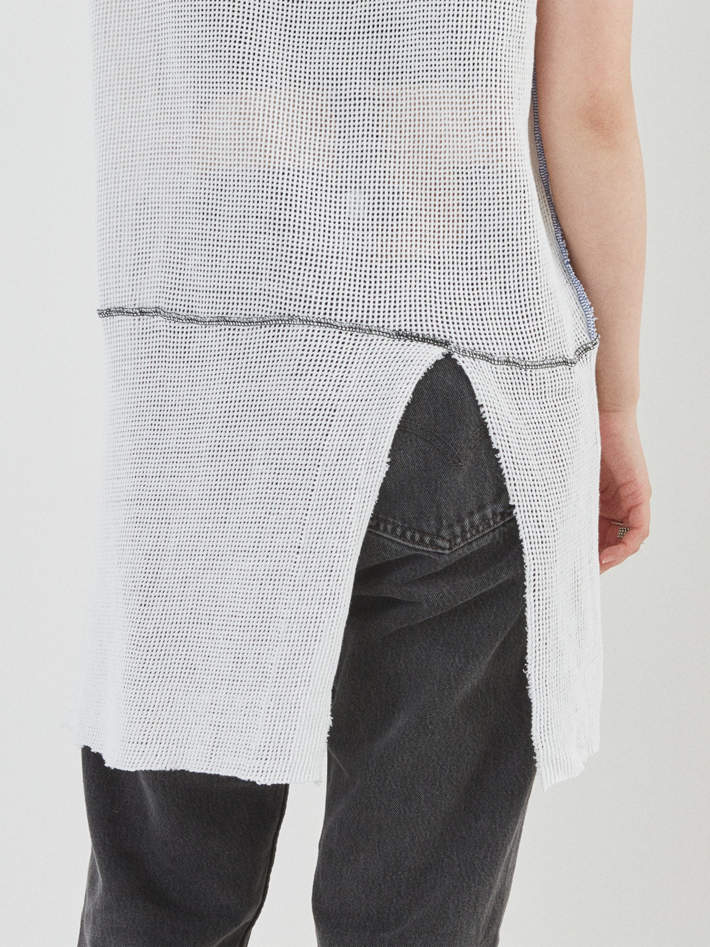 NOMADS N/S TEE LONG COTTON MESH AM-C0214 White