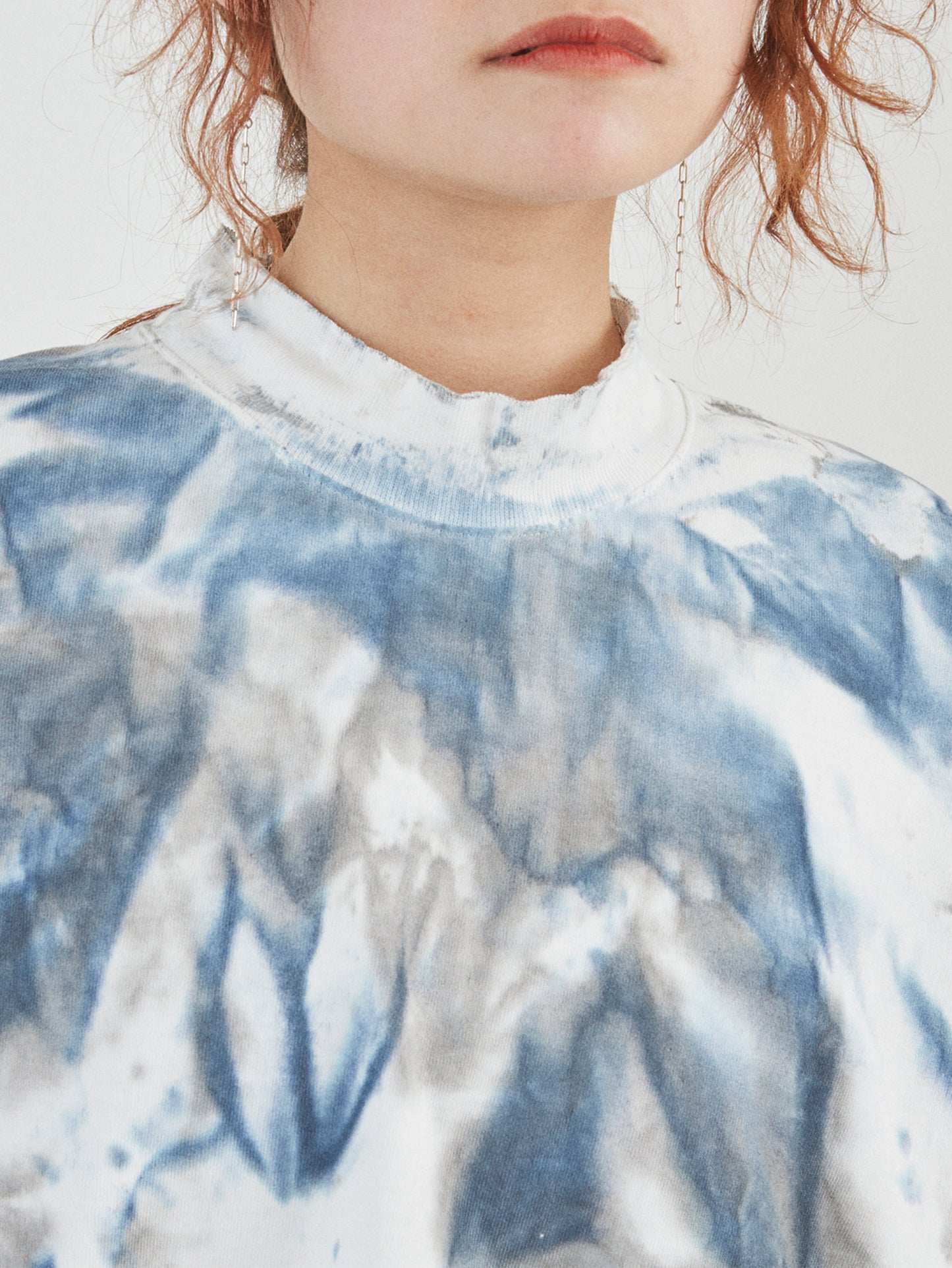 BAGGY L/S TEE COTTON JERSEY w/ TIE DYE AM-C0211 Blue