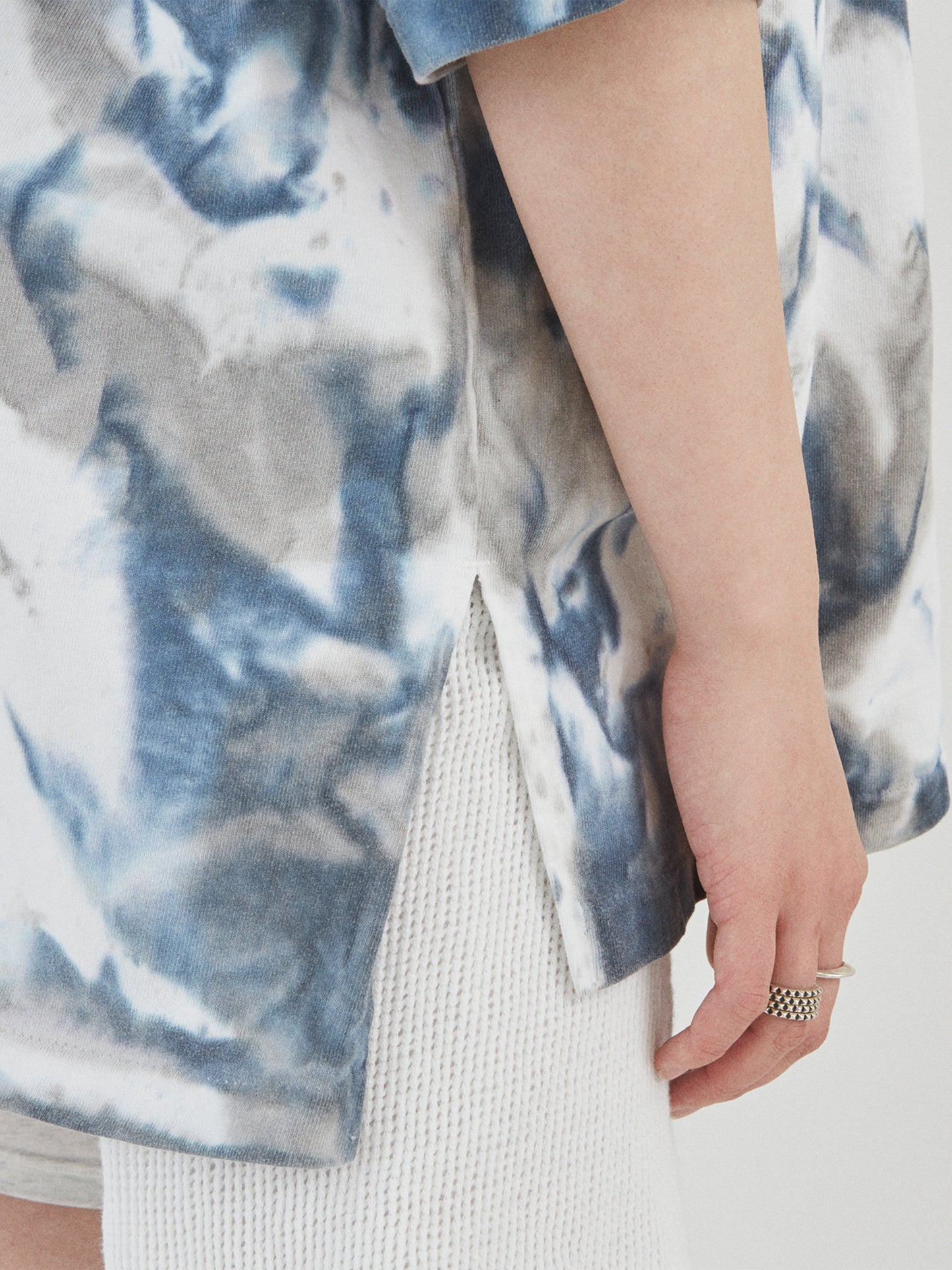 BAGGY BOAT S/S TEE COTTON JERSEY w/ TIE DYE AM-C0210 Blue