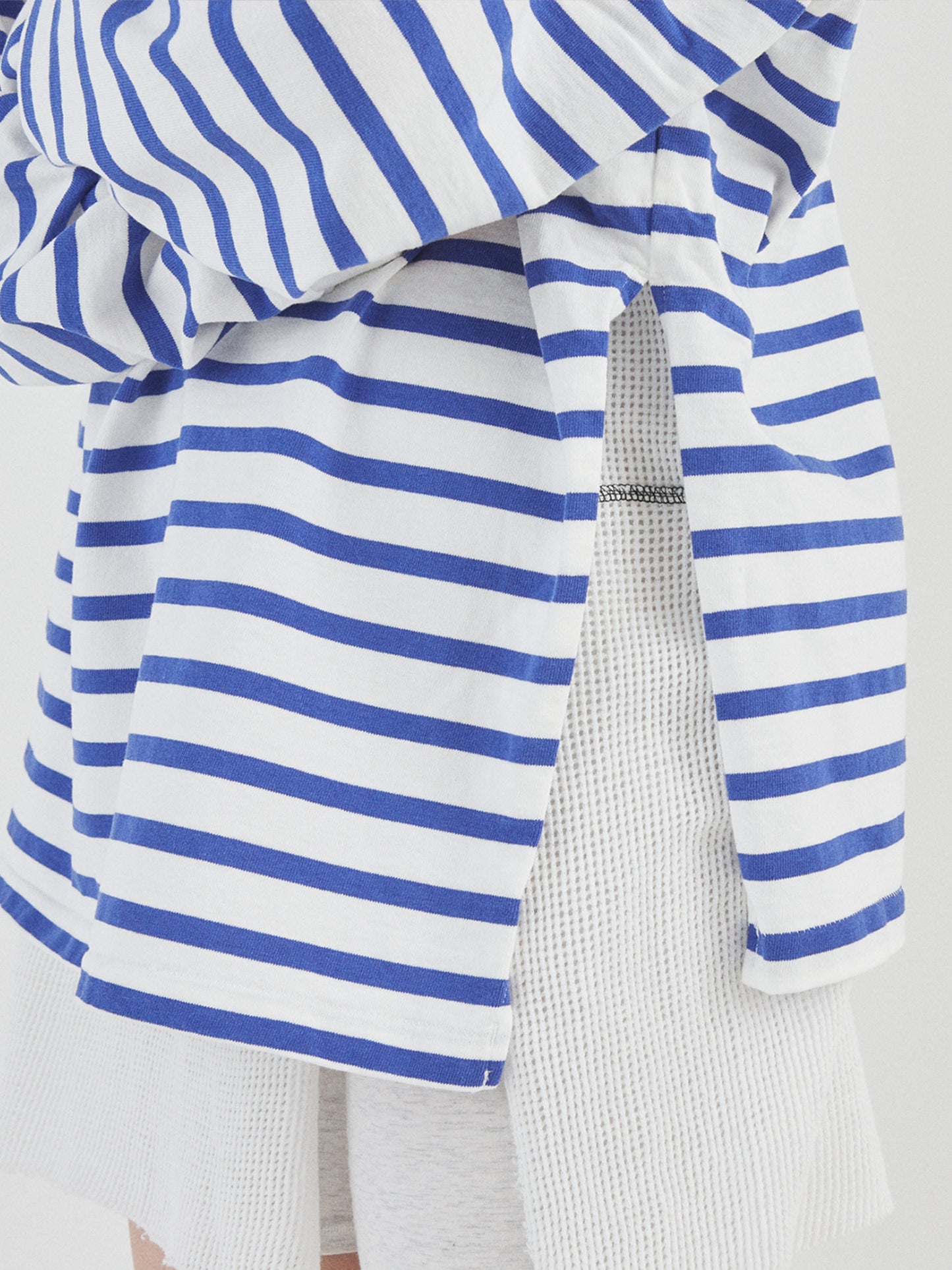 BAGGY L/S TEE COTTON BORDER JERSEY AM-C0203 White/Blue