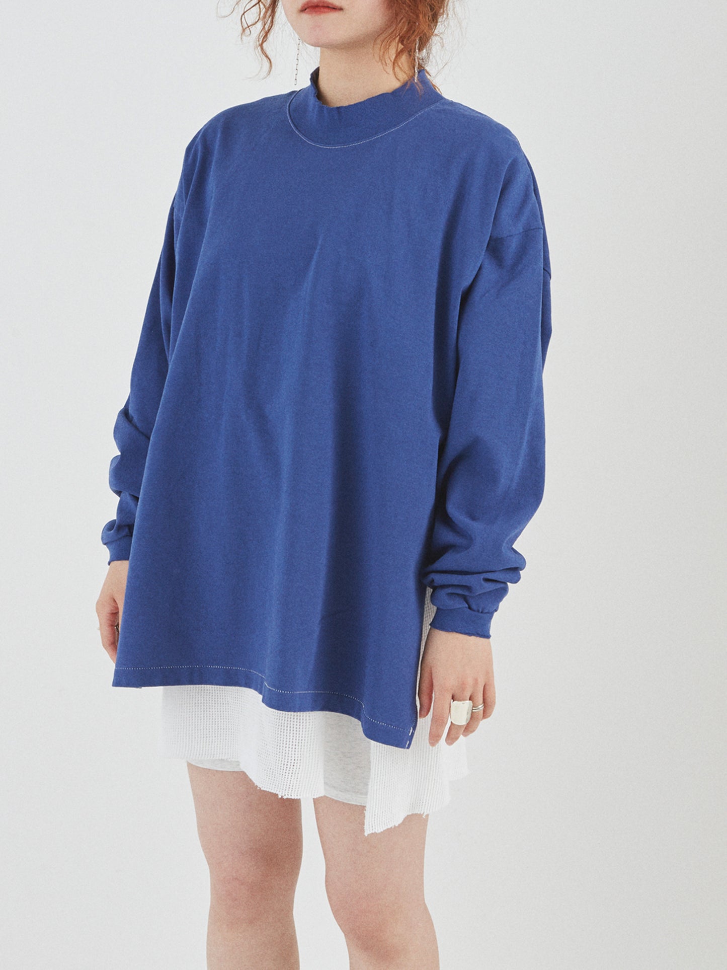 BAGGY L/S TEE COTTON JERSEY AM-C0207 Blue