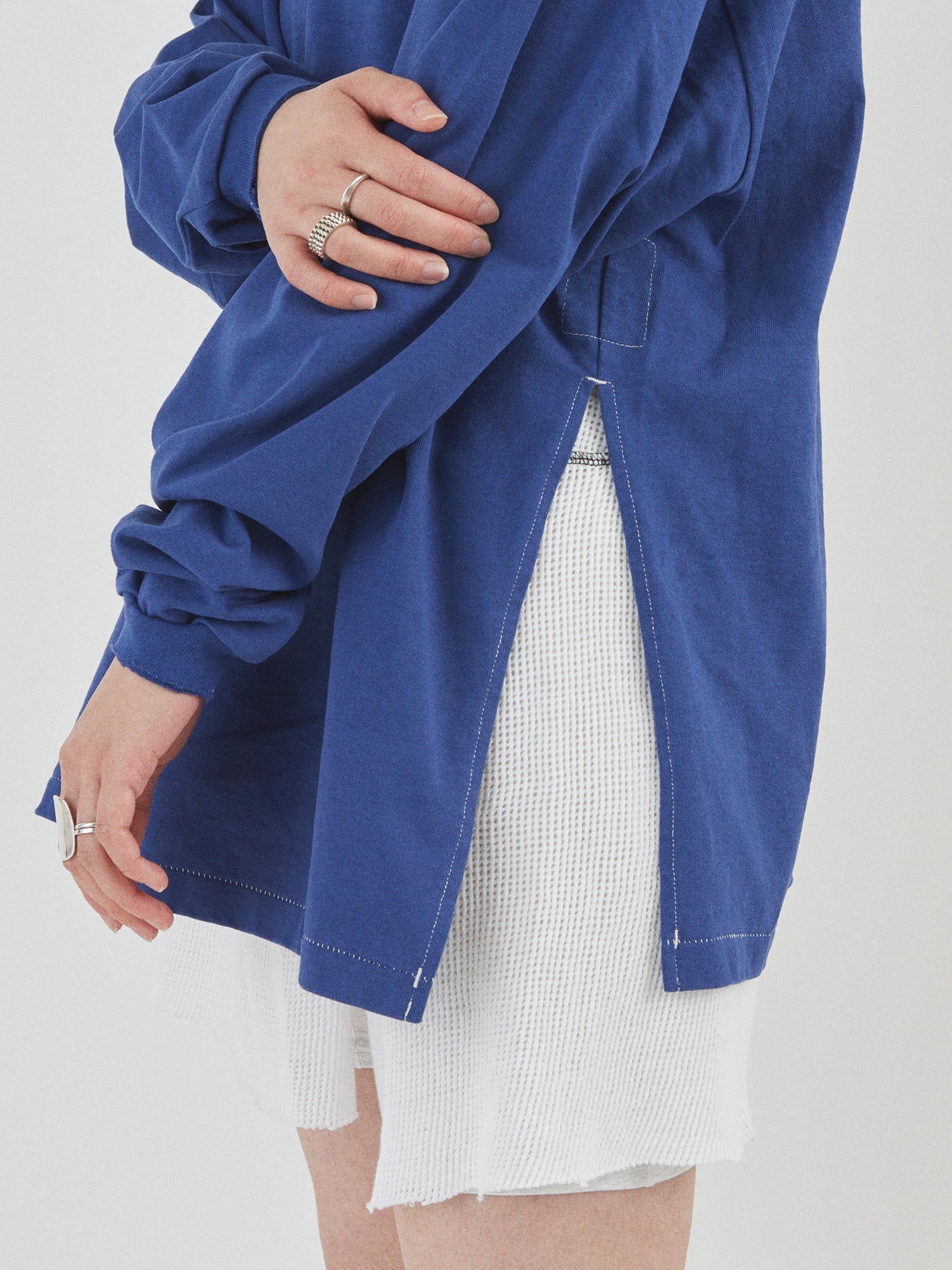 BAGGY L/S TEE COTTON JERSEY AM-C0207 Blue