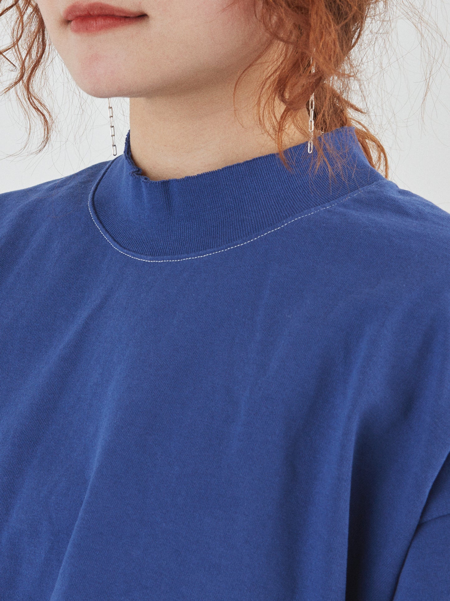 BAGGY L/S TEE COTTON JERSEY AM-C0207 Blue