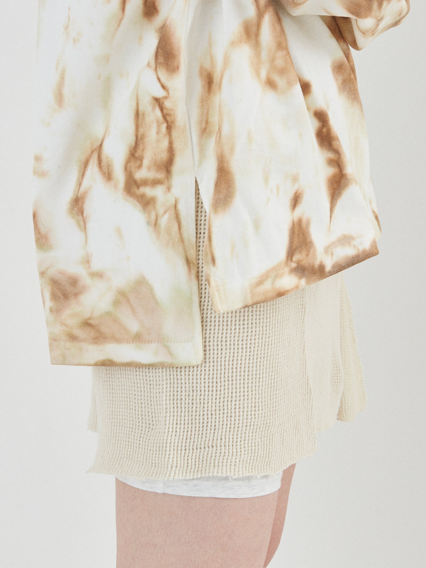 BAGGY BOAT L/S TEE COTTON JERSEY w/ TIE DYE AM-C0209 Beige