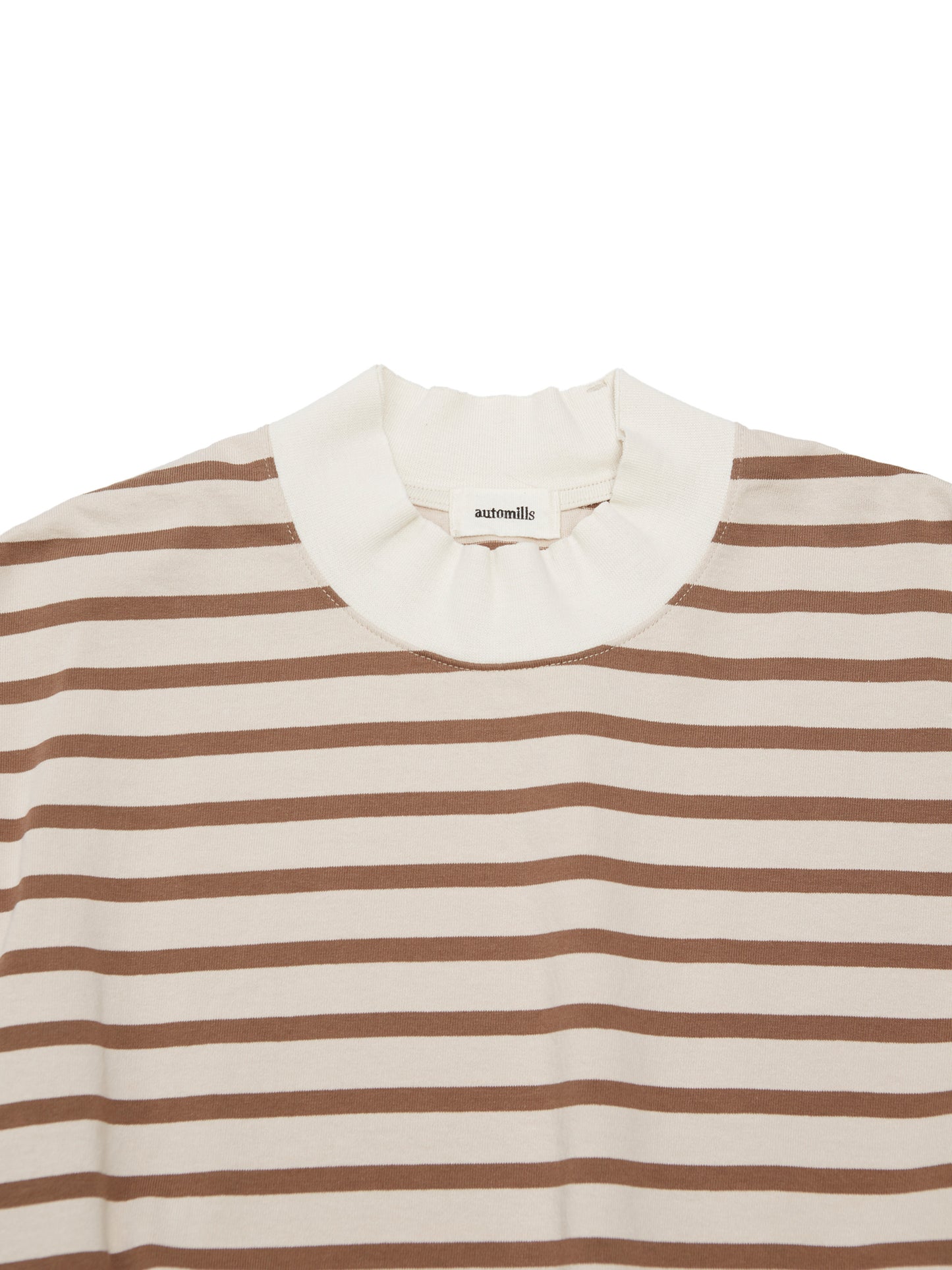 BAGGY L/S TEE COTTON BORDER JERSEY AM-C0203 Beige/Brown