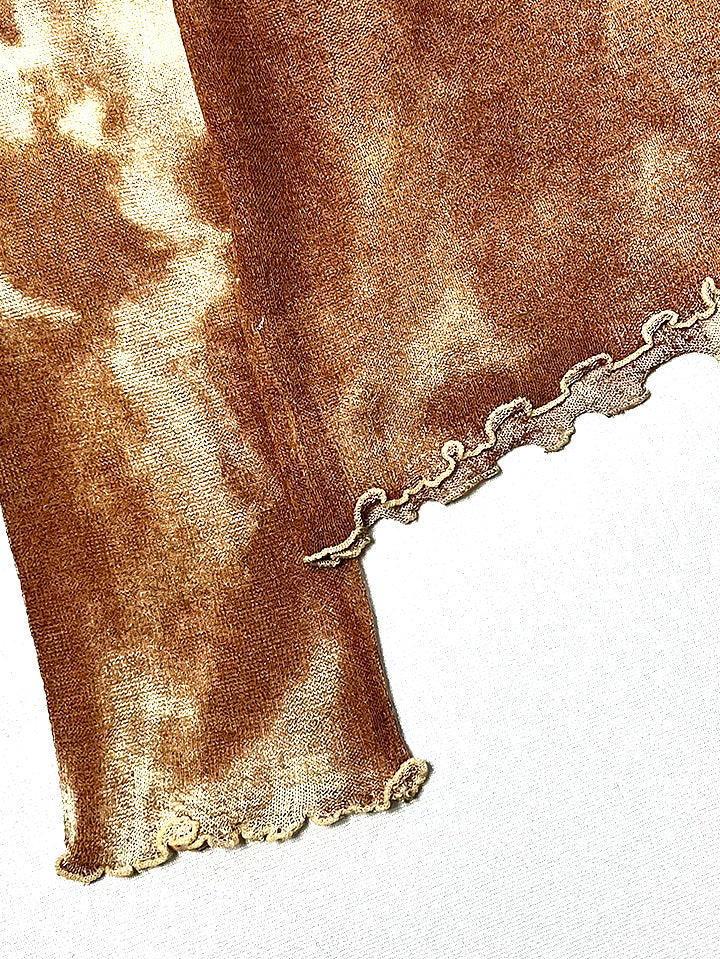 GRATEFUL TOPS LS COTTON MIX YARN w/TIE DYE PRINTED AM-K0205-B Brown