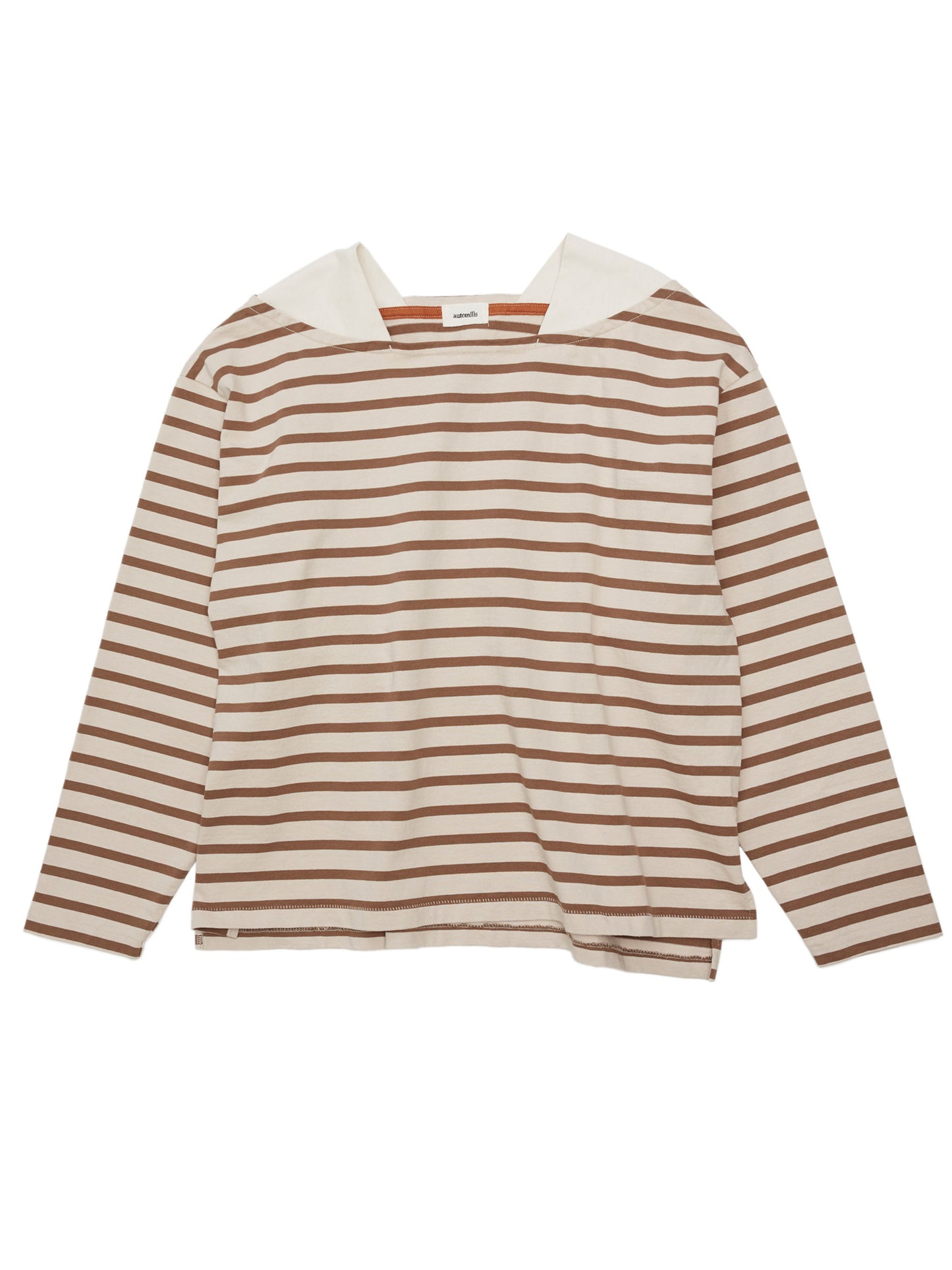 BAGGY BOAT L/S TEE COTTON BORDER JERSEY AM-C0201 Beige/Brown