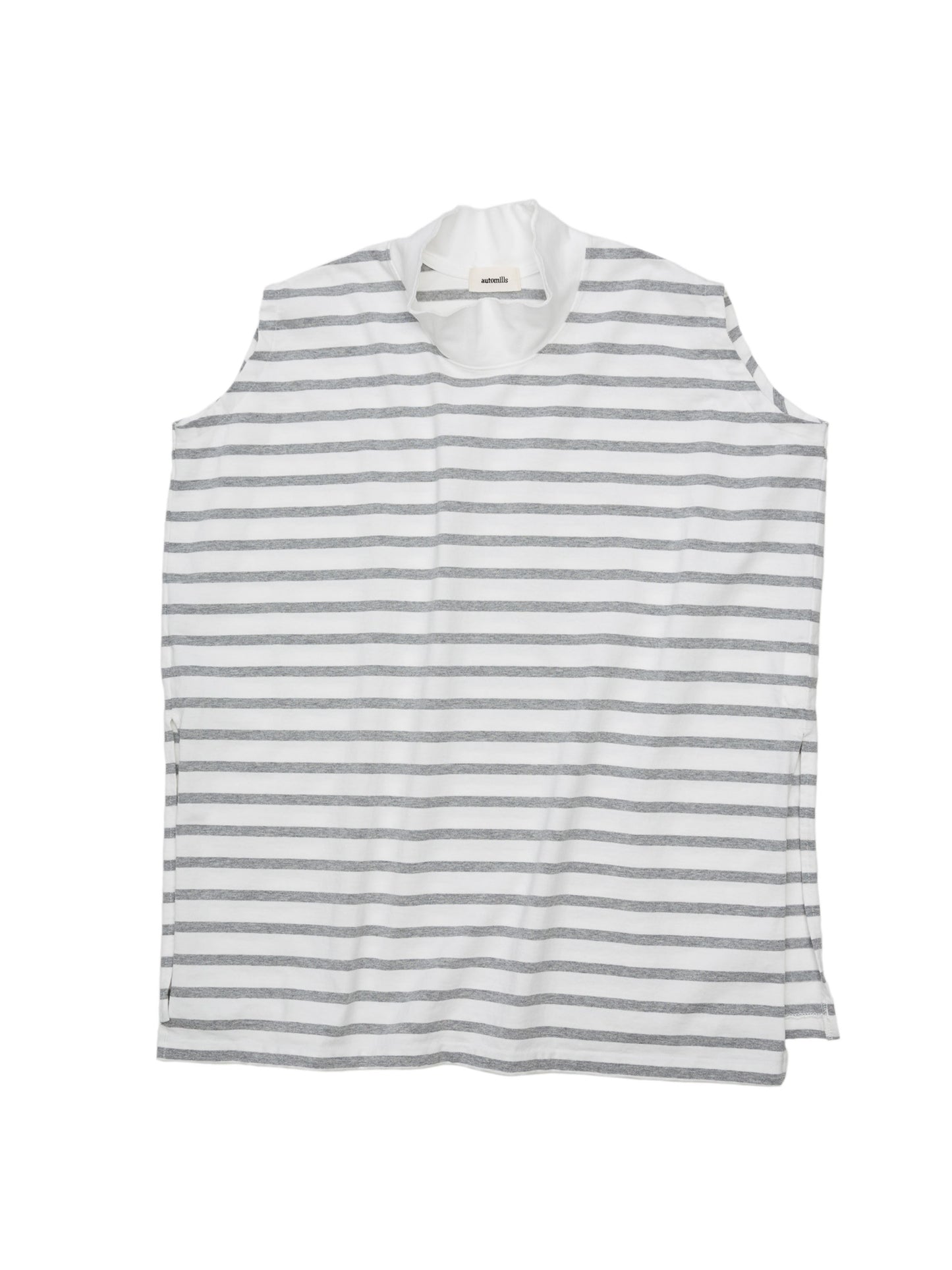 BAGGY N/S TEE COTTON BORDER JERSEY AM-C0204 White/Gray