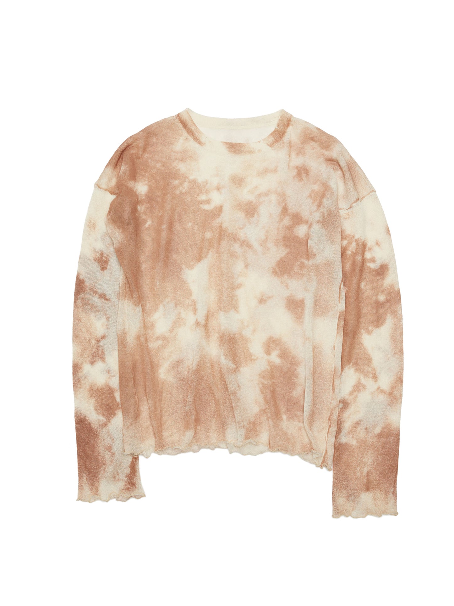 GRATEFUL TOPS LS COTTON MIX YARN w/TIE DYE PRINTED AM-K0205 Beige