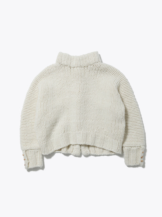 CHILLING HAND MADE SWEATER HEAVY WEIGHT WOOL YARN AM-K0309 Off white