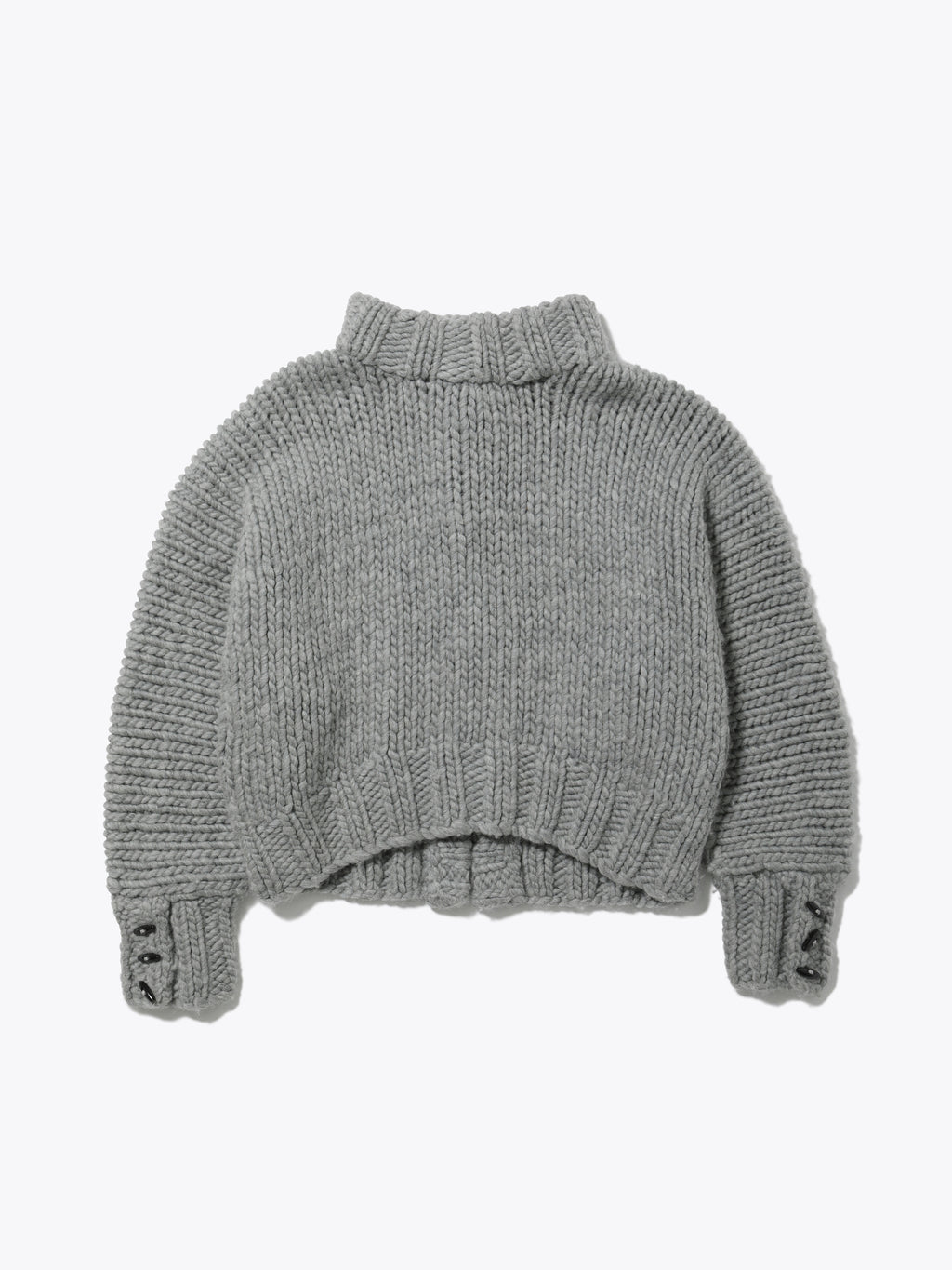 CHILLING HAND MADE SWEATER HEAVY WEIGHT WOOL YARN AM-K0309 GRAY