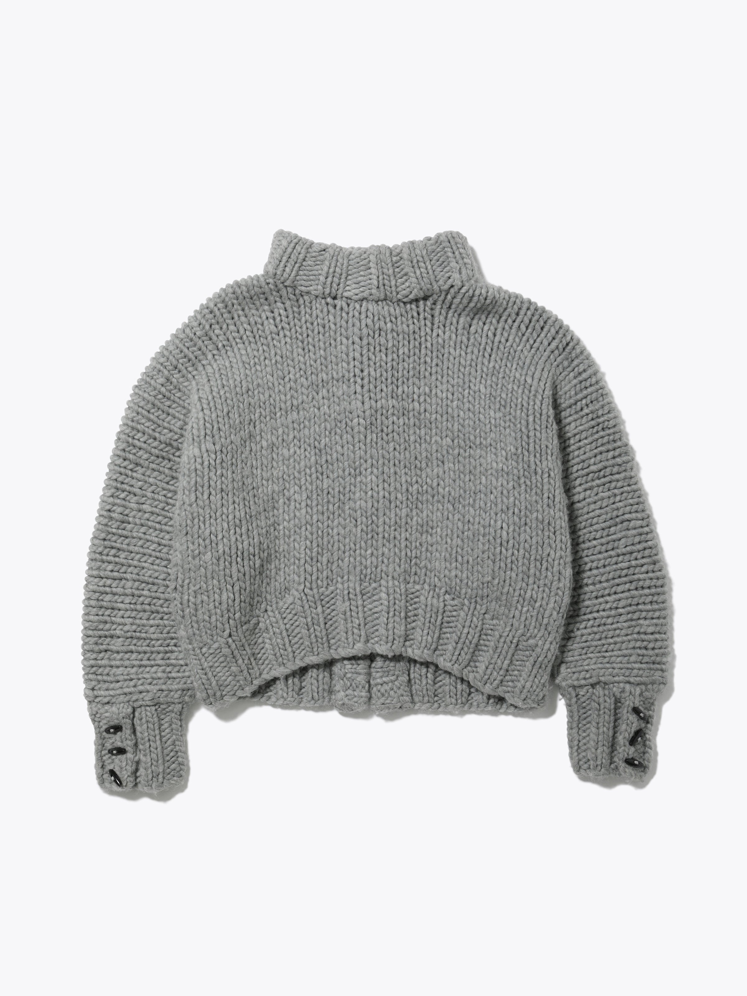 CHILLING HAND MADE SWEATER HEAVY WEIGHT WOOL YARN AM-K0309 GRAY