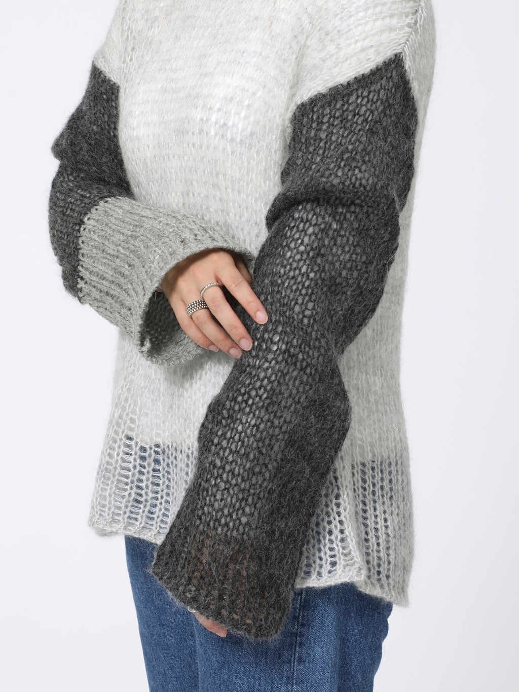 NOMADS TOPS L/S MOHAIR MIX YARN AM-K0301 Gray