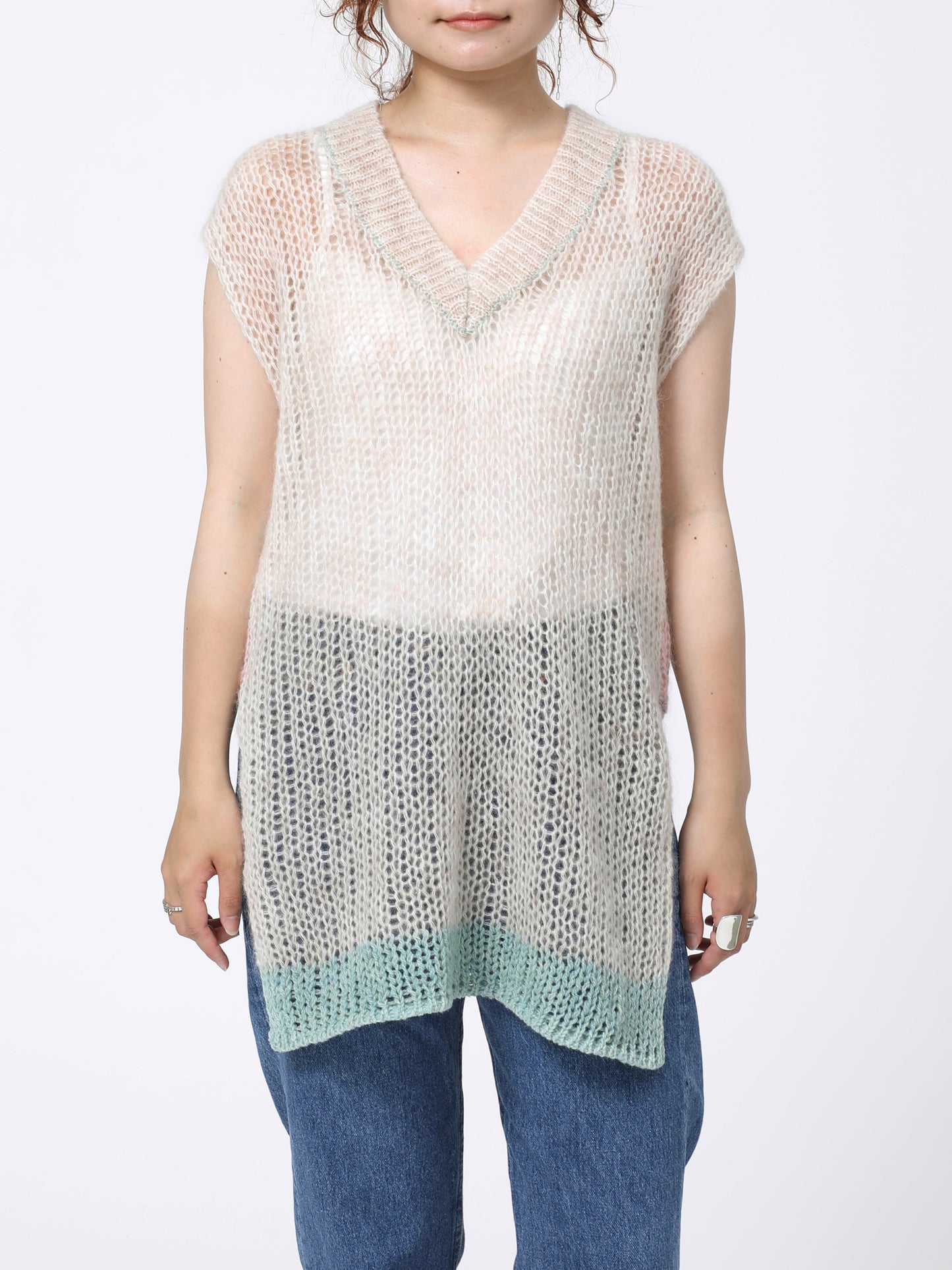 NOMADS TOPS N/S MOHAIR MIX YARN AM-K0302 Off white