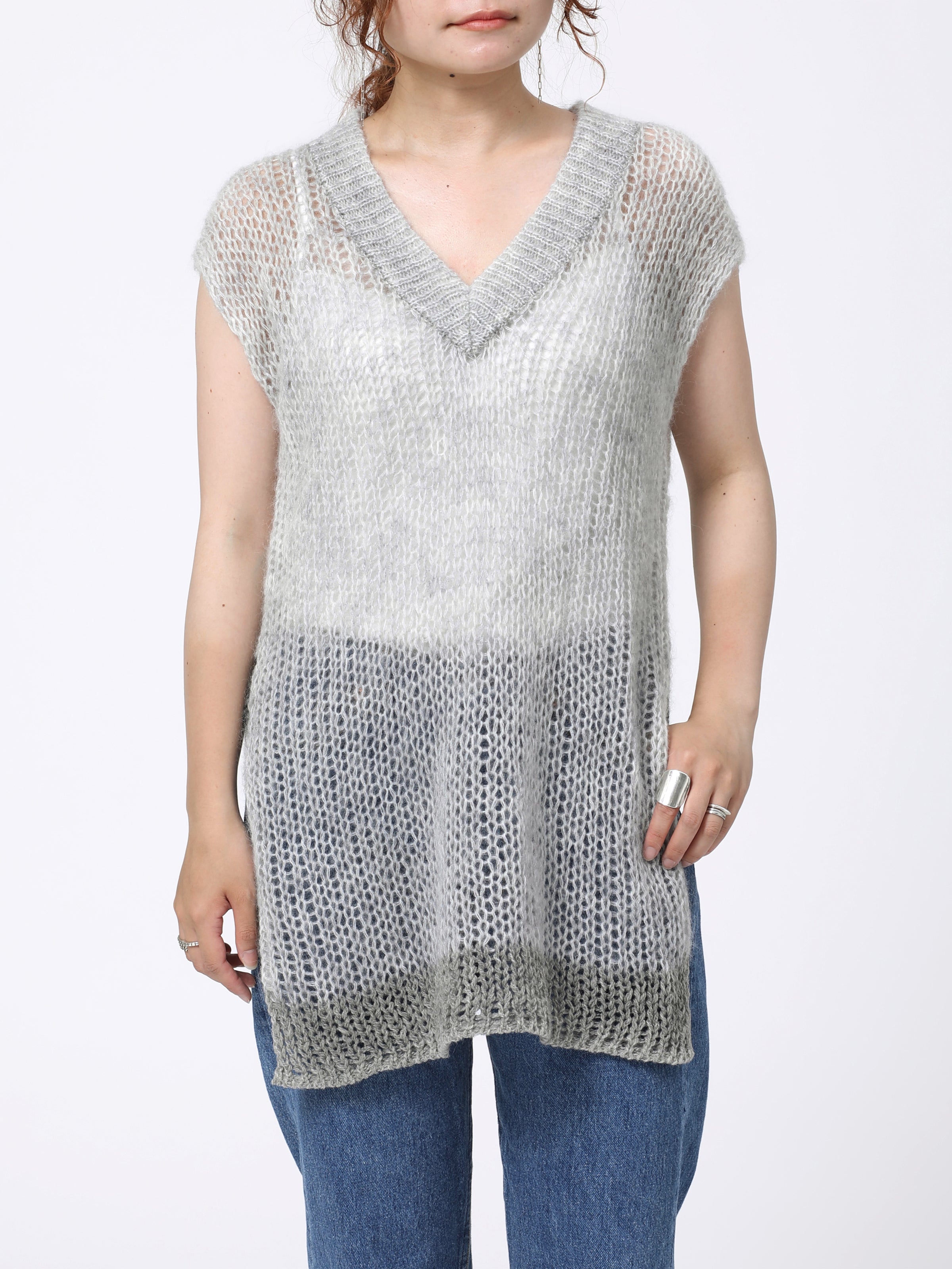 NOMADS TOPS N/S MOHAIR MIX YARN AM-K0302 Gray
