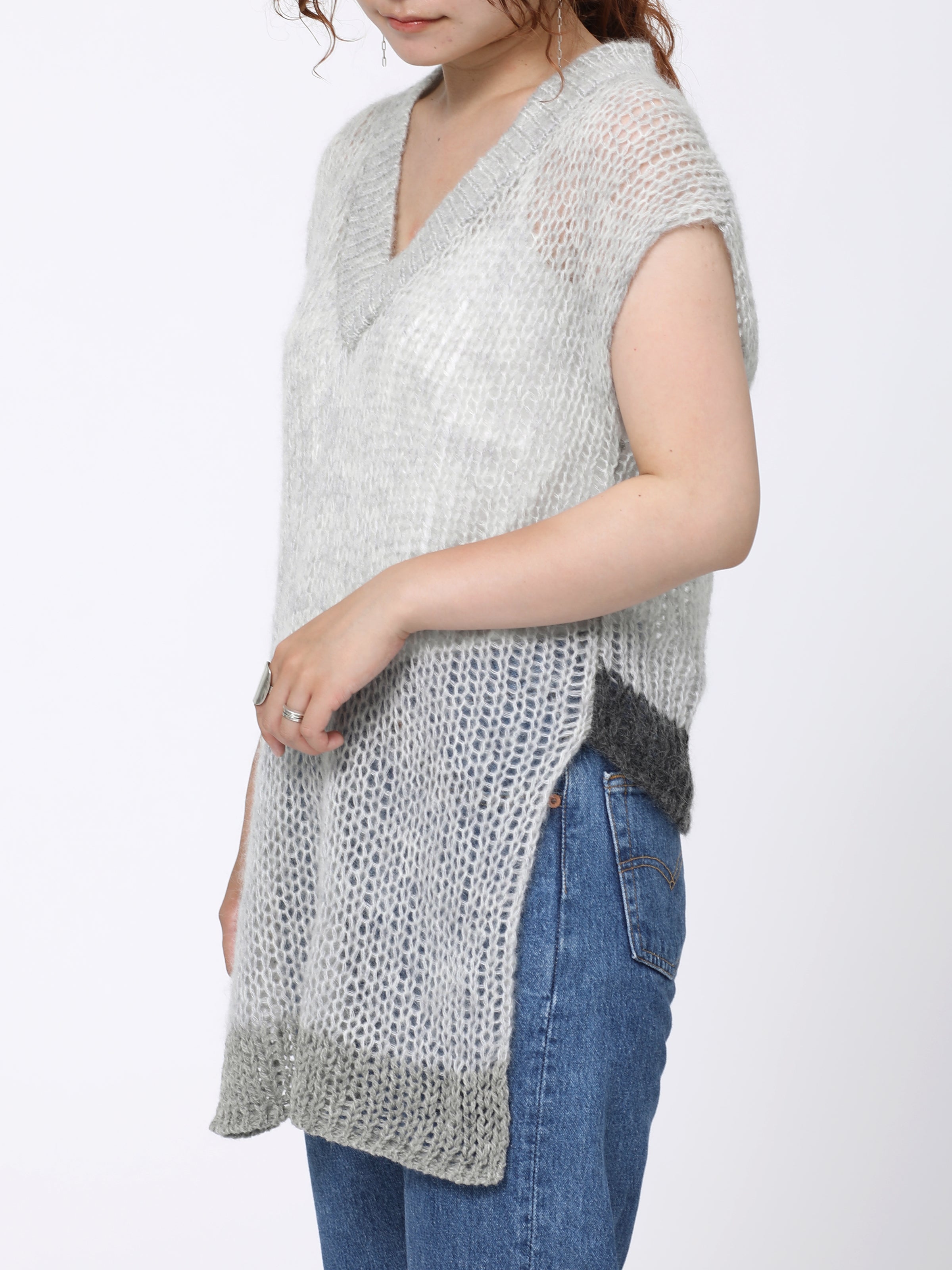 NOMADS TOPS N/S MOHAIR MIX YARN AM-K0302 Gray