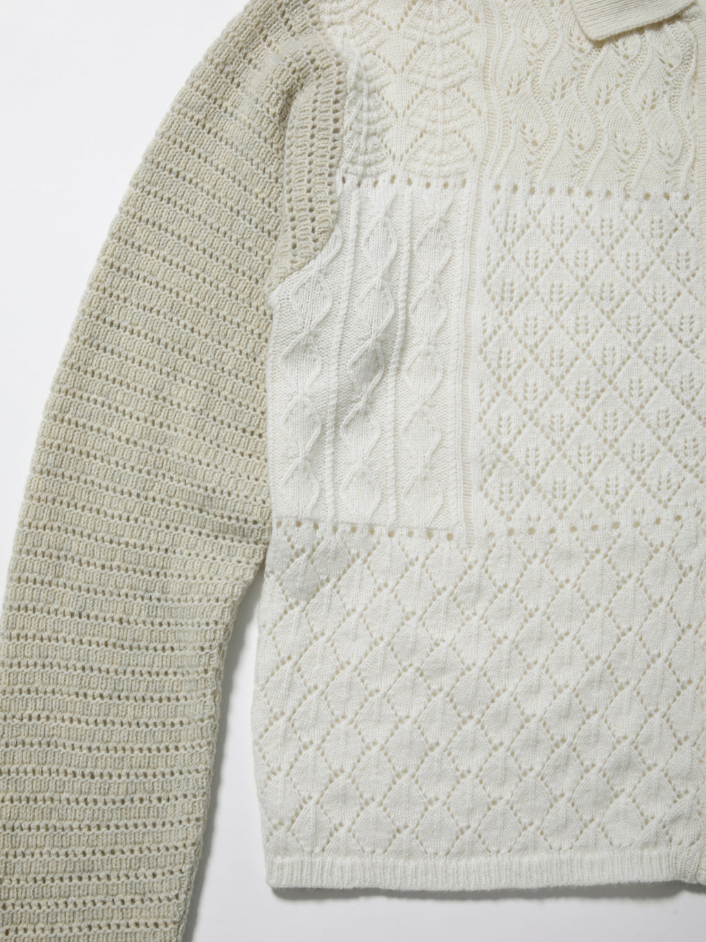 LOVER ZIP POLO L/S W/N MIX YARN AM-K0305 Off white