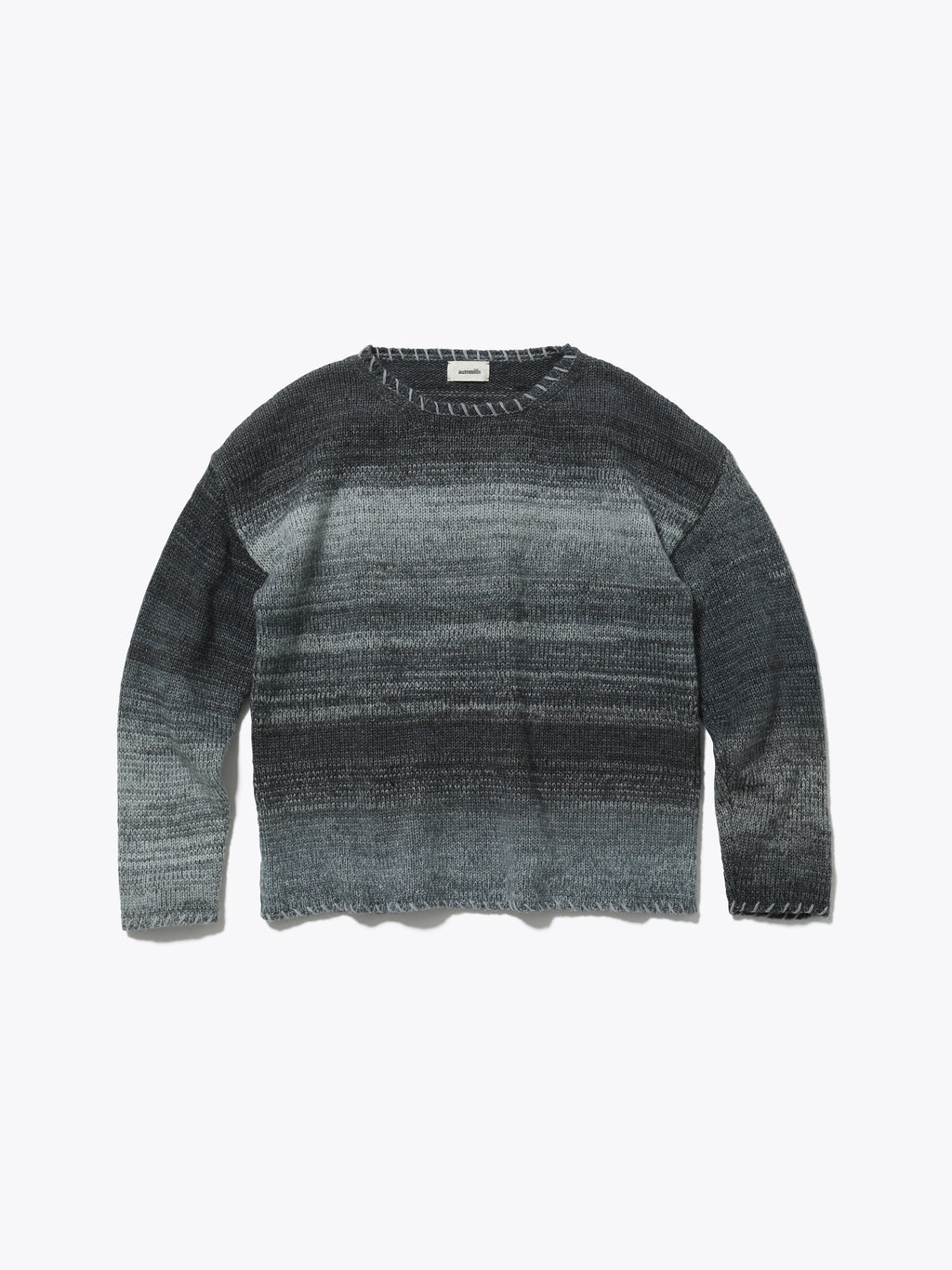 SPACY BOAT NECK TOPS COLOR MIX YARN AM-K0308 Gray