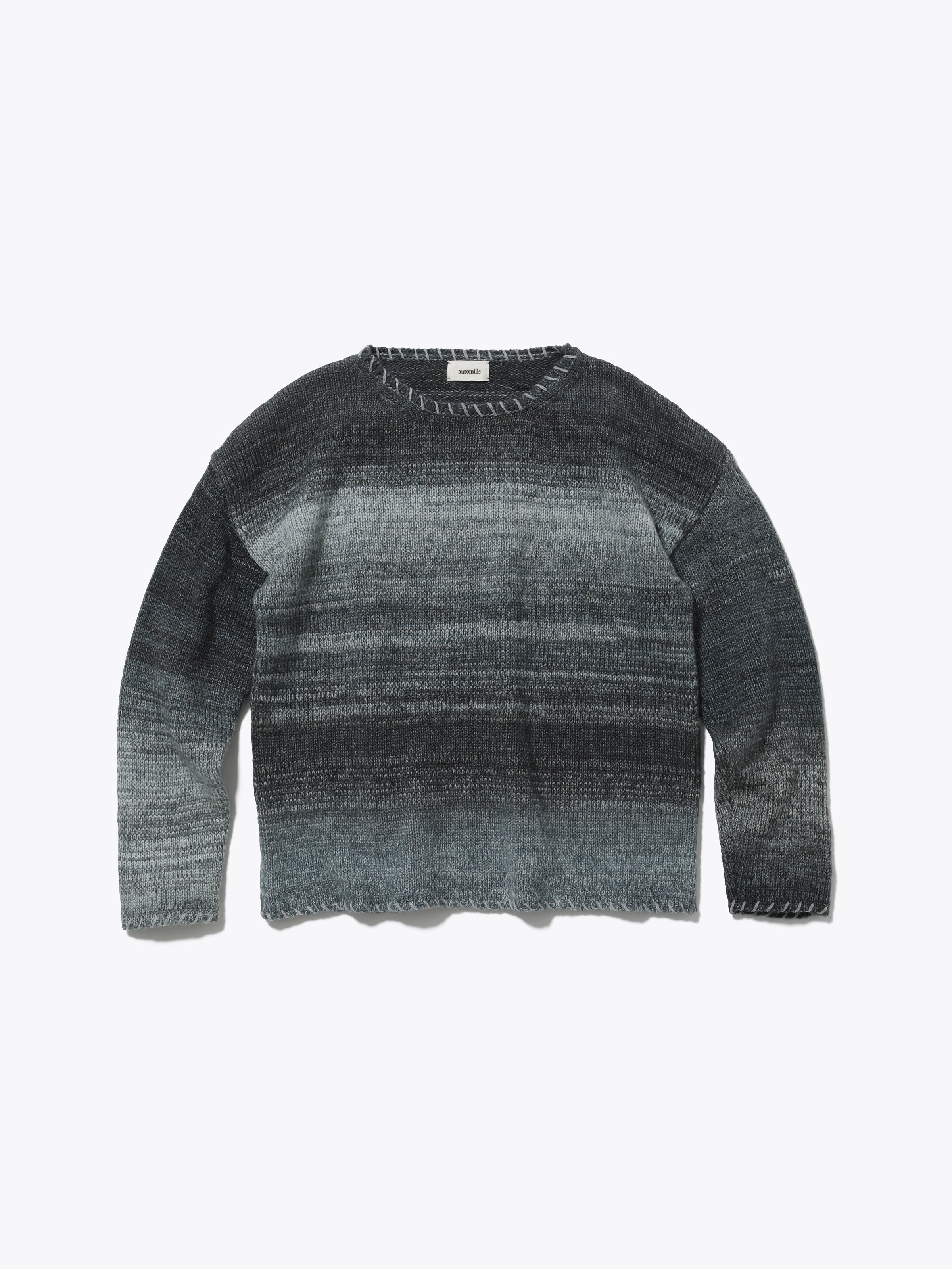 SPACY BOAT NECK TOPS COLOR MIX YARN AM-K0308 Gray