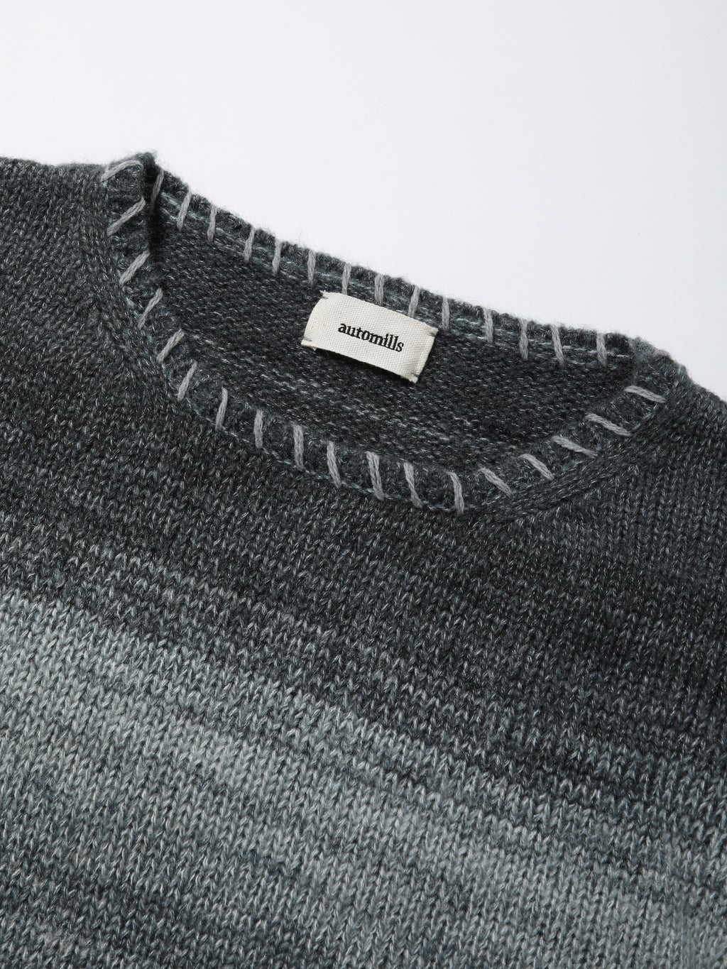 SPACY BOAT NECK TOPS COLOR MIX YARN AM-K0308 Gray