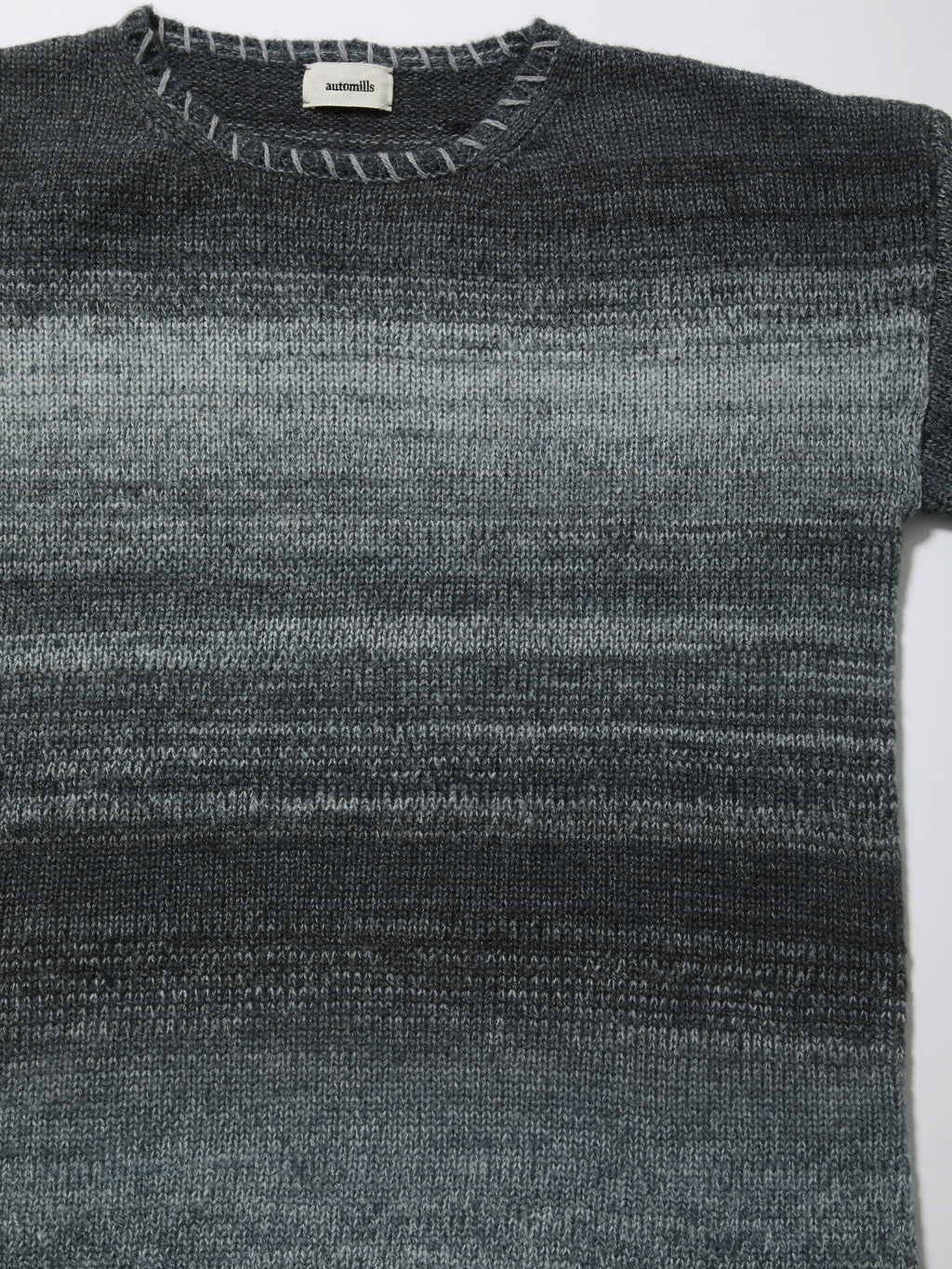 SPACY BOAT NECK TOPS COLOR MIX YARN AM-K0308 Gray