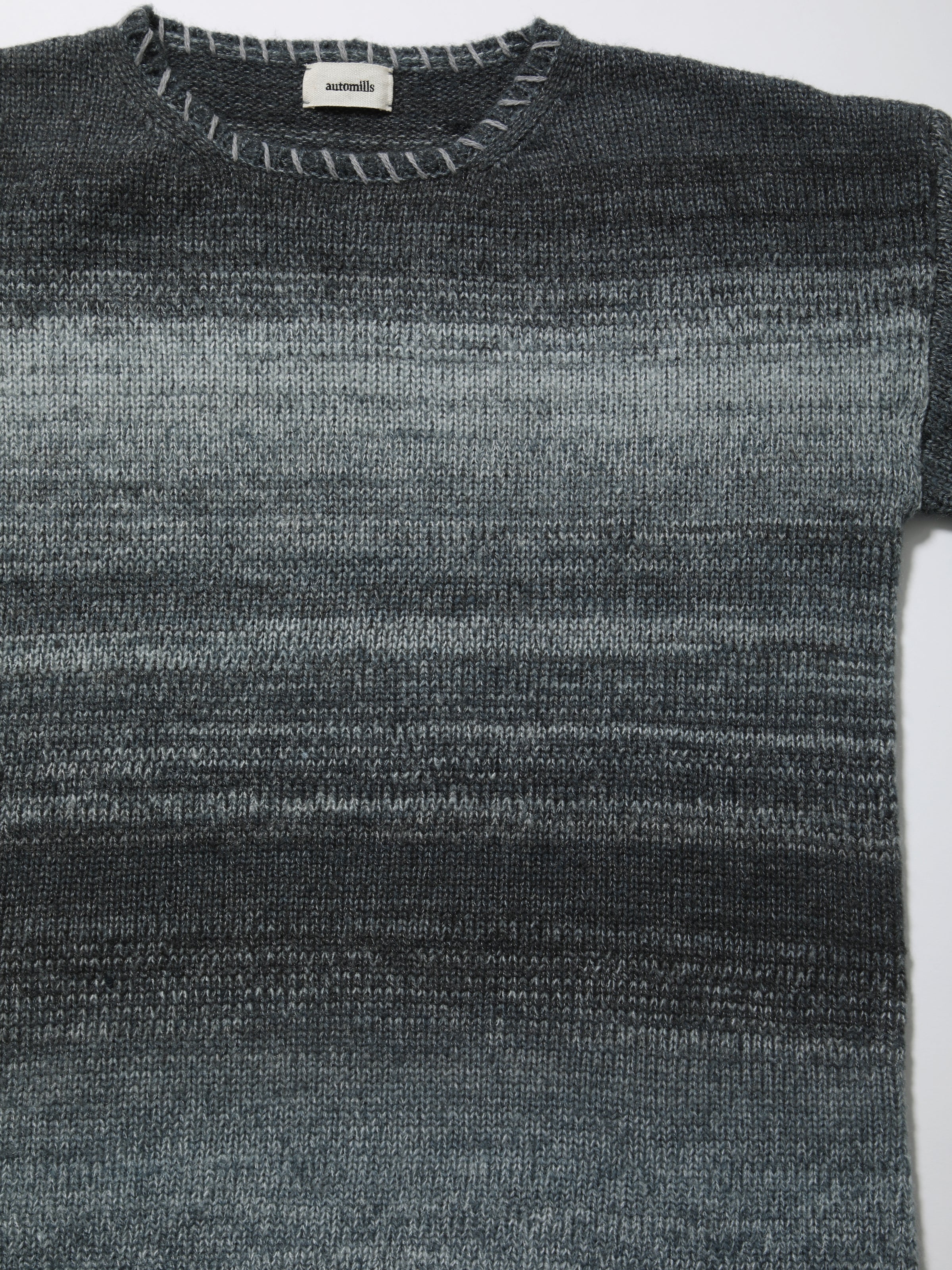 SPACY BOAT NECK TOPS COLOR MIX YARN AM-K0308 Gray