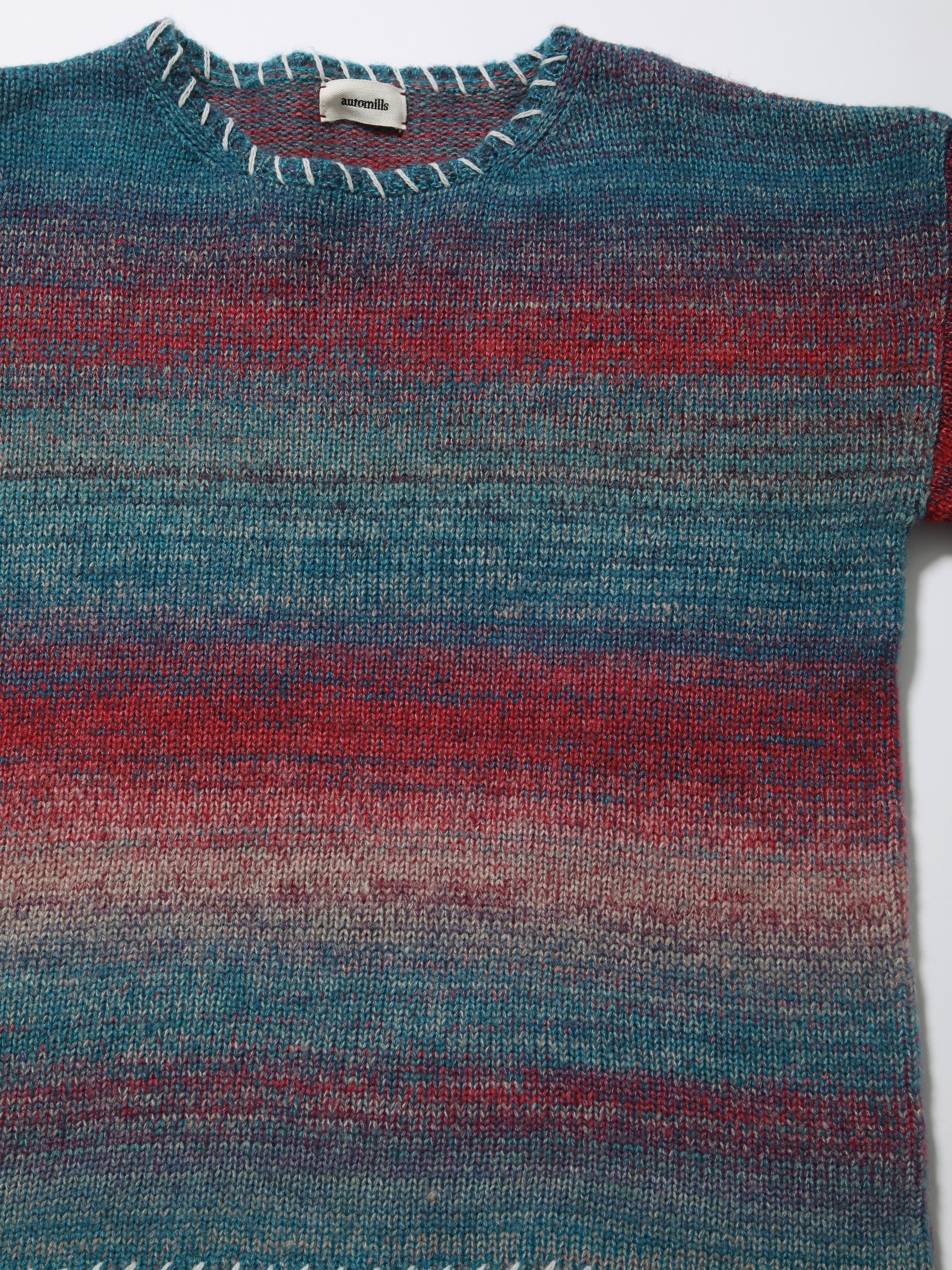 SPACY BOAT NECK TOPS COLOR MIX YARN AM-K0308 Pink