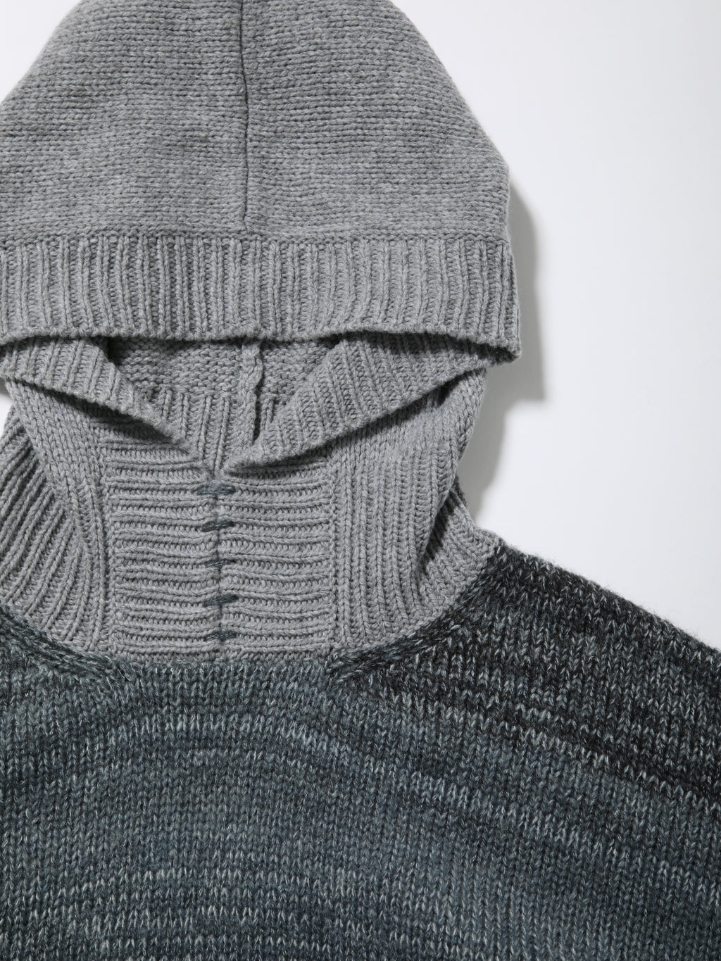 SPACY HOODED PARKA COLOR MIX YARN AM-K0307 Gray