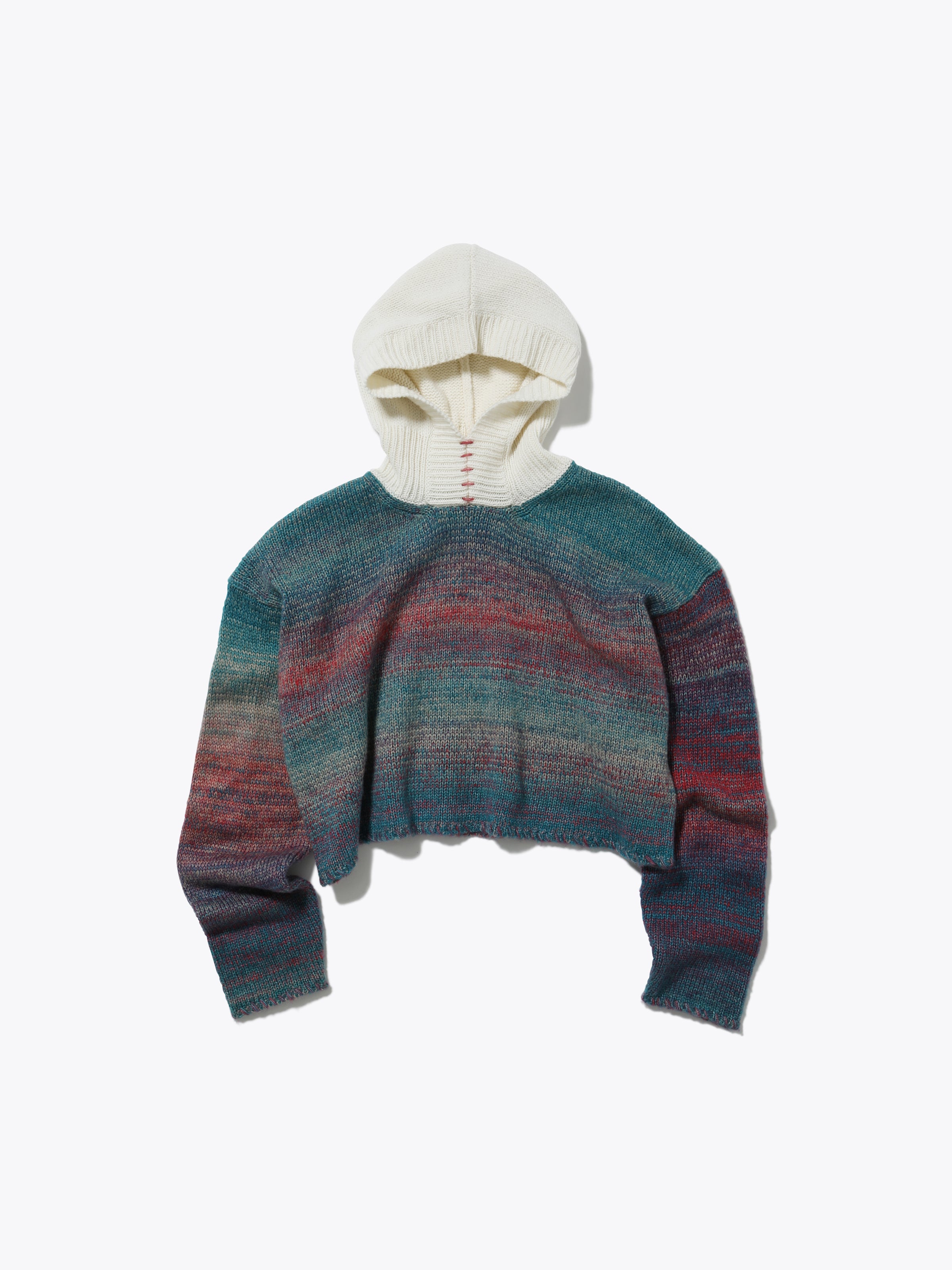 SPACY HOODED PARKA COLOR MIX YARN AM-K0307 Pink