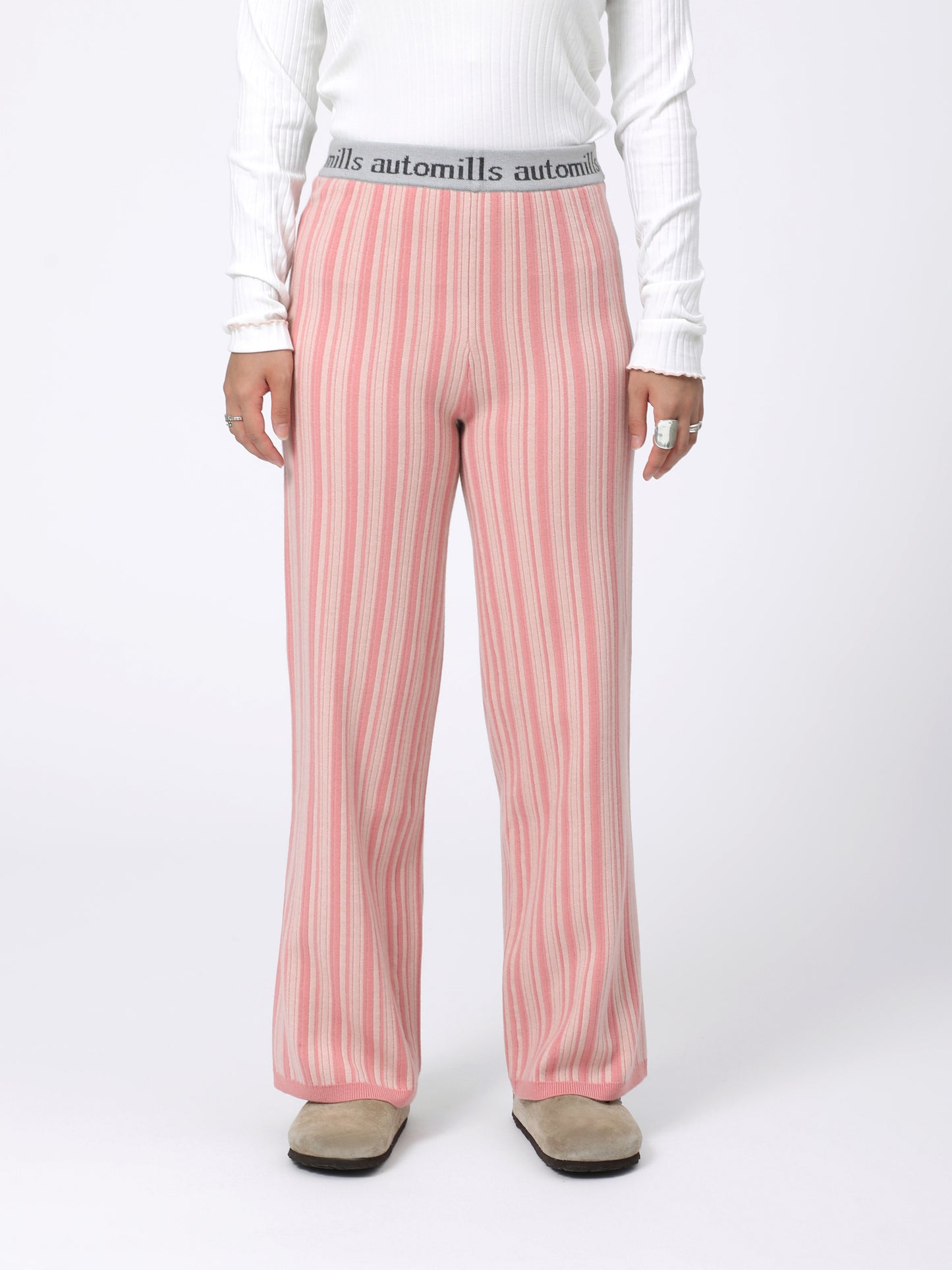 PHAT STRIPE PANTS POLY MIX YARN AM-K0311 Pink