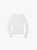 LOVER TOP L/S RIB STRETCH JERSEY AM-C0307 White x White