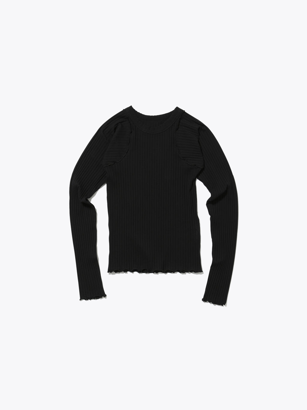 LOVER TOP L/S RIB STRETCH JERSEY AM-C0307 Black x Black