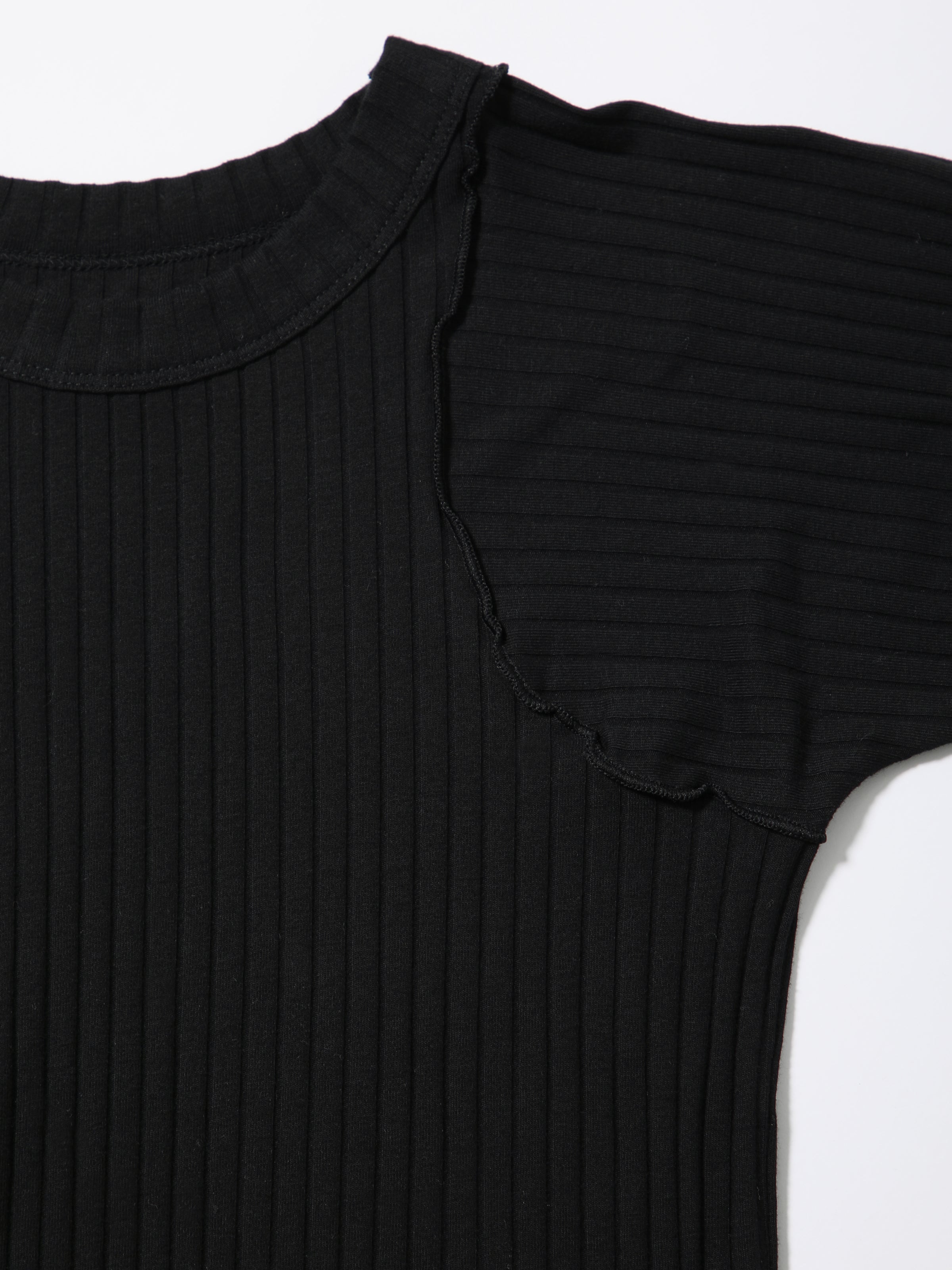LOVER TOP L/S RIB STRETCH JERSEY AM-C0307 Black x Black